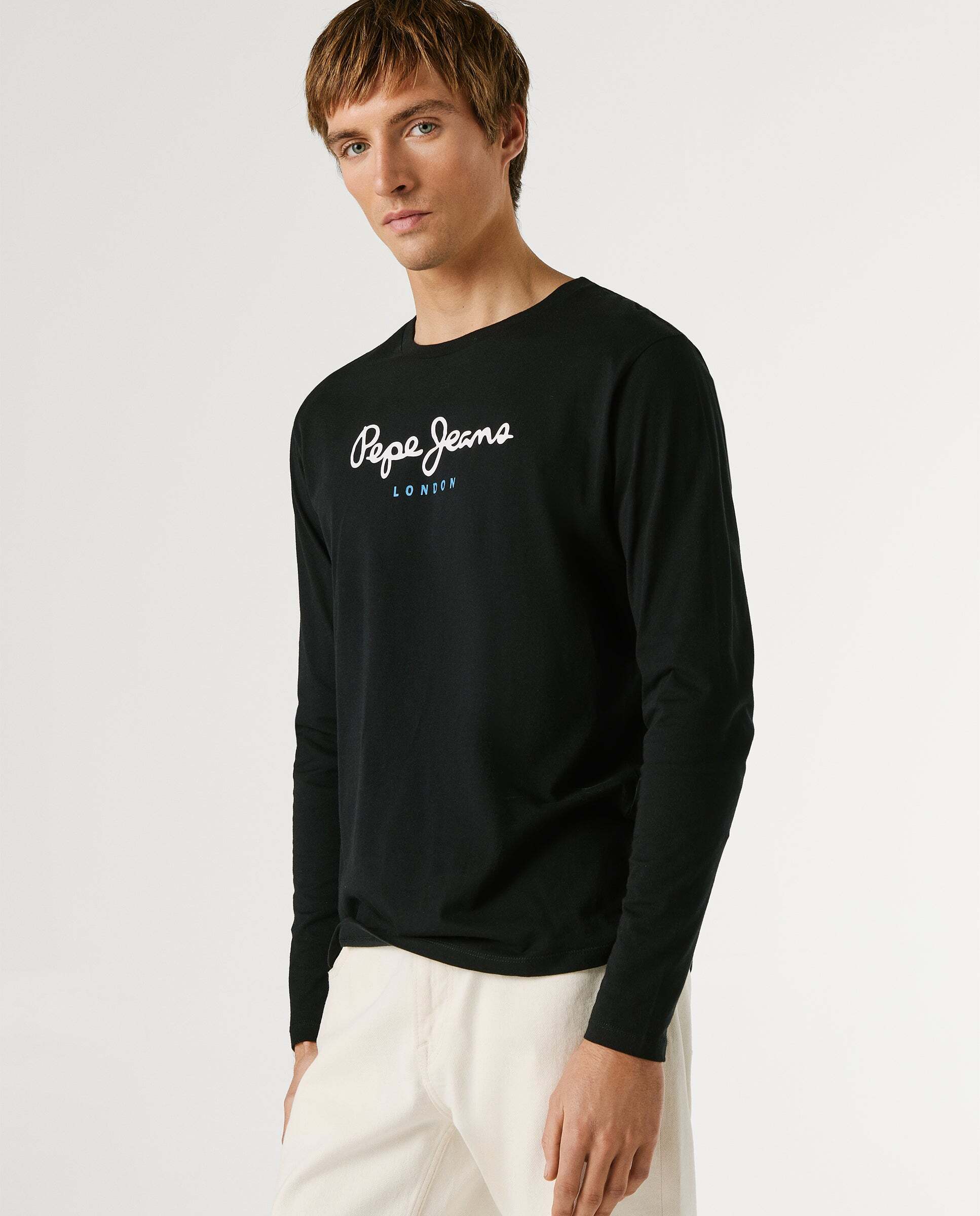 Camiseta de hombre manga larga fit regular - Pepe Jeans - Negro Negro-5