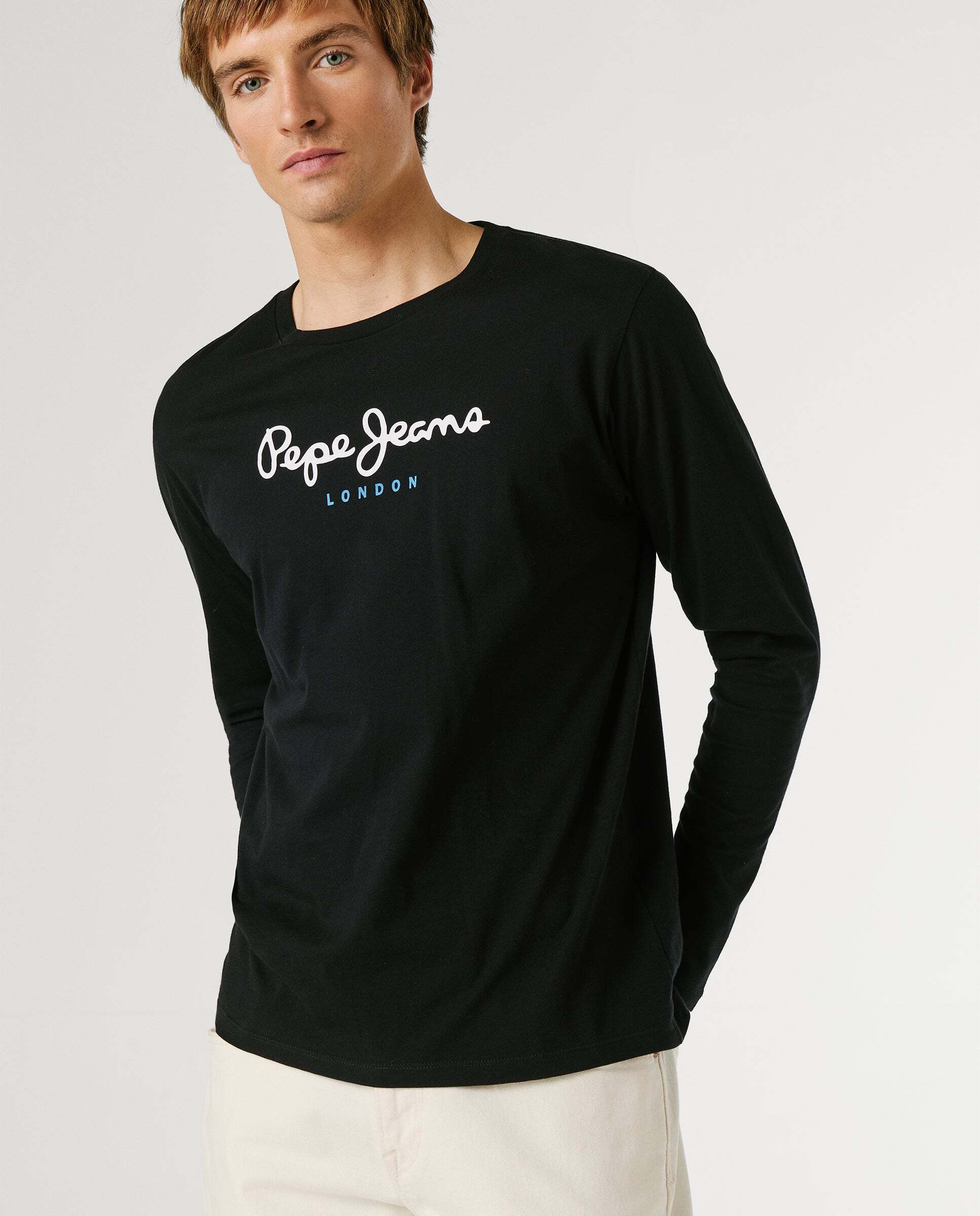 Camiseta de hombre manga larga fit regular - Pepe Jeans - Negro Negro-6