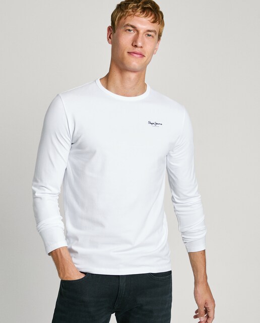 Imagen 0 de Camiseta de hombre manga larga con logo estampado