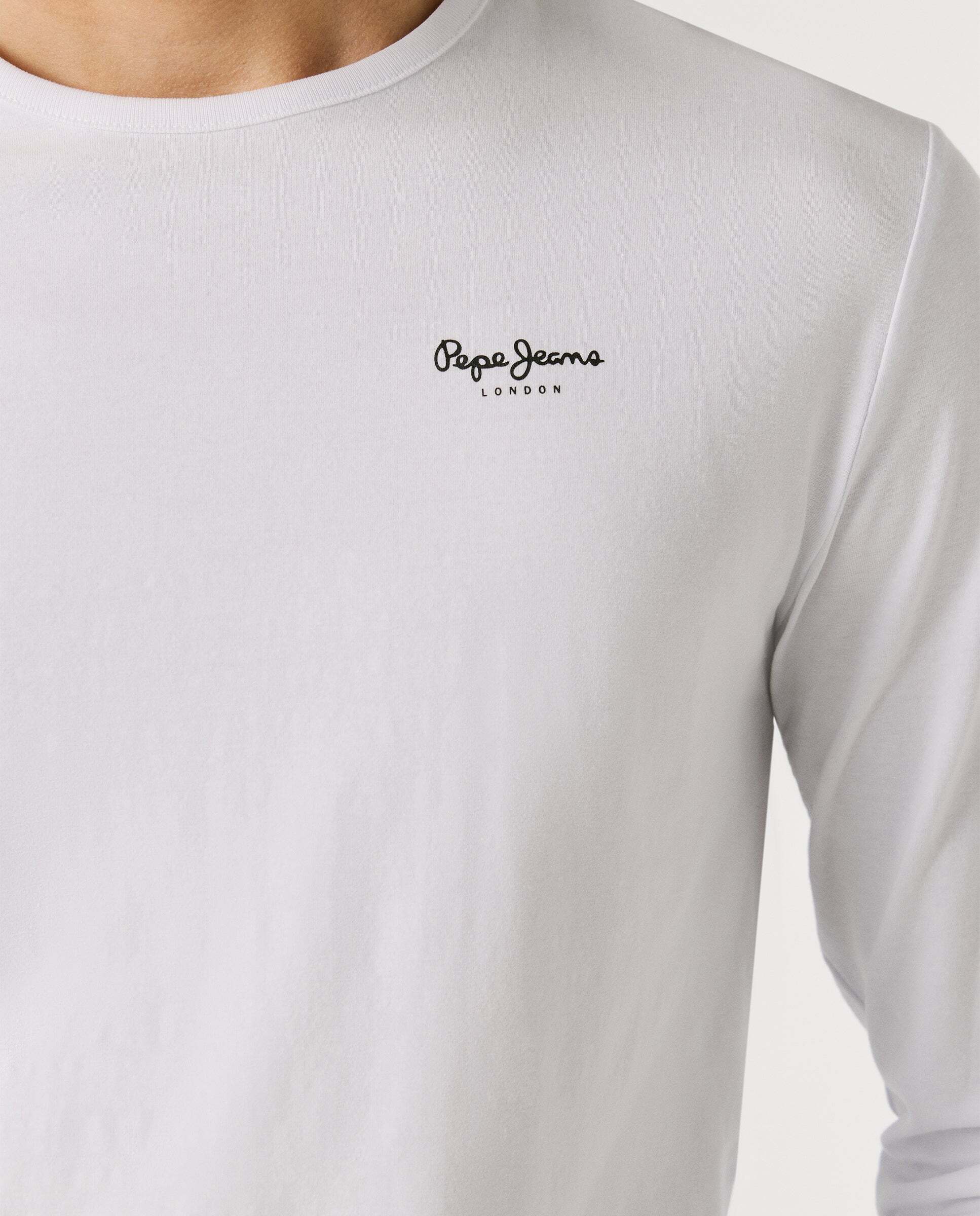 Imagen 5 de Camiseta de hombre manga larga fit slim - Pepe Jeans - Blanco Blanco