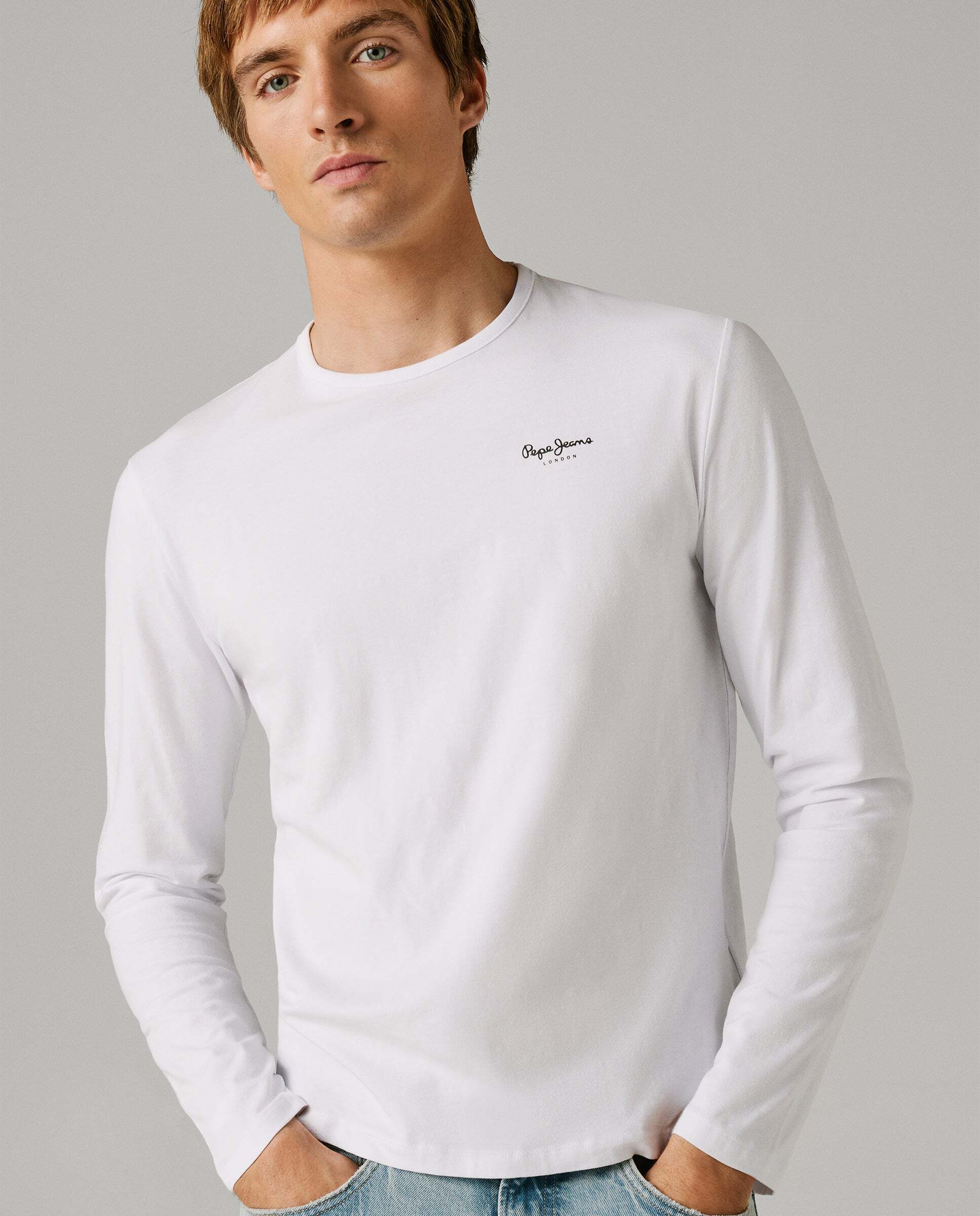 Imagen 7 de Camiseta de hombre manga larga fit slim - Pepe Jeans - Blanco Blanco