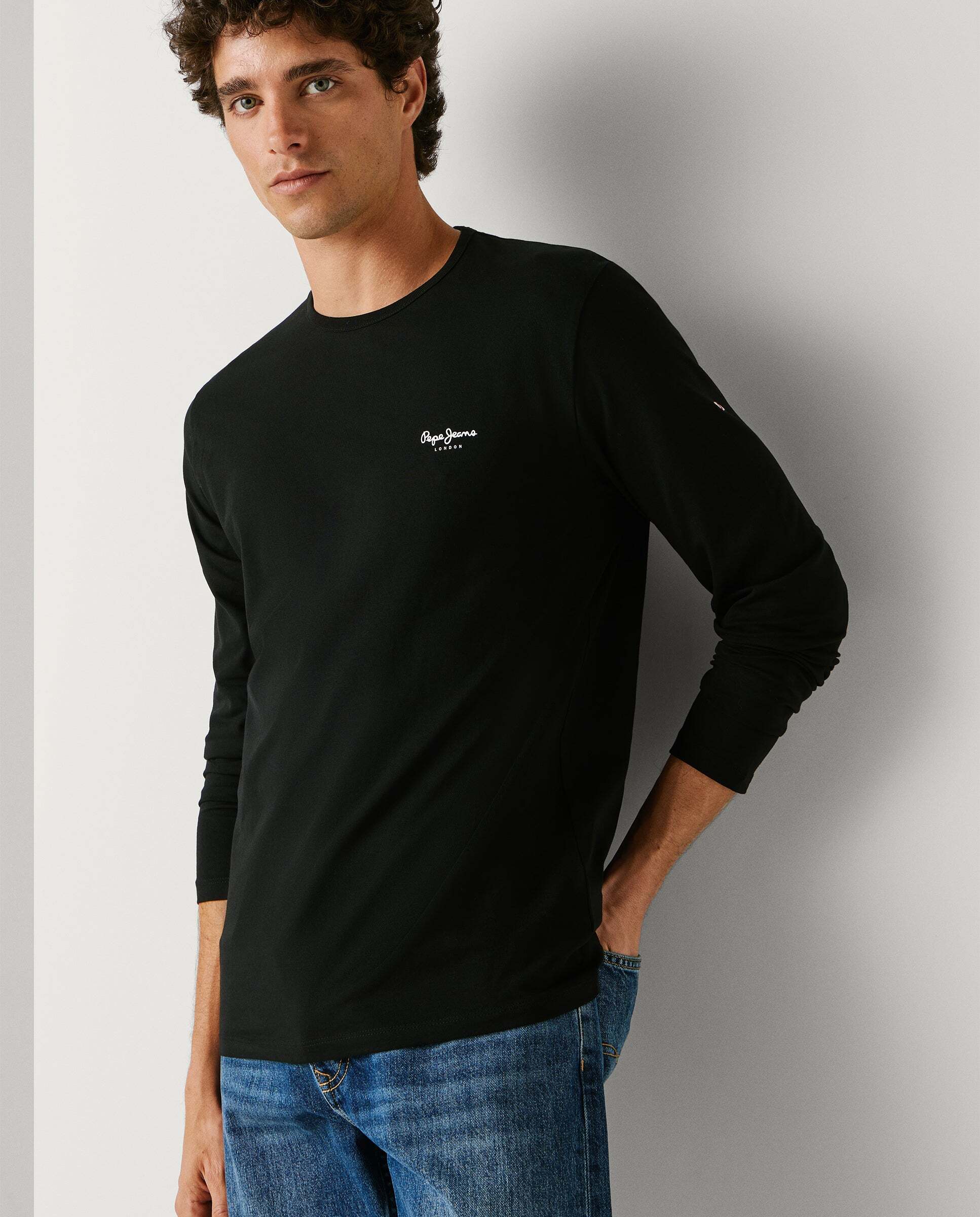 Imagen 7 de Camiseta de hombre manga larga fit slim - Pepe Jeans - Negro Negro