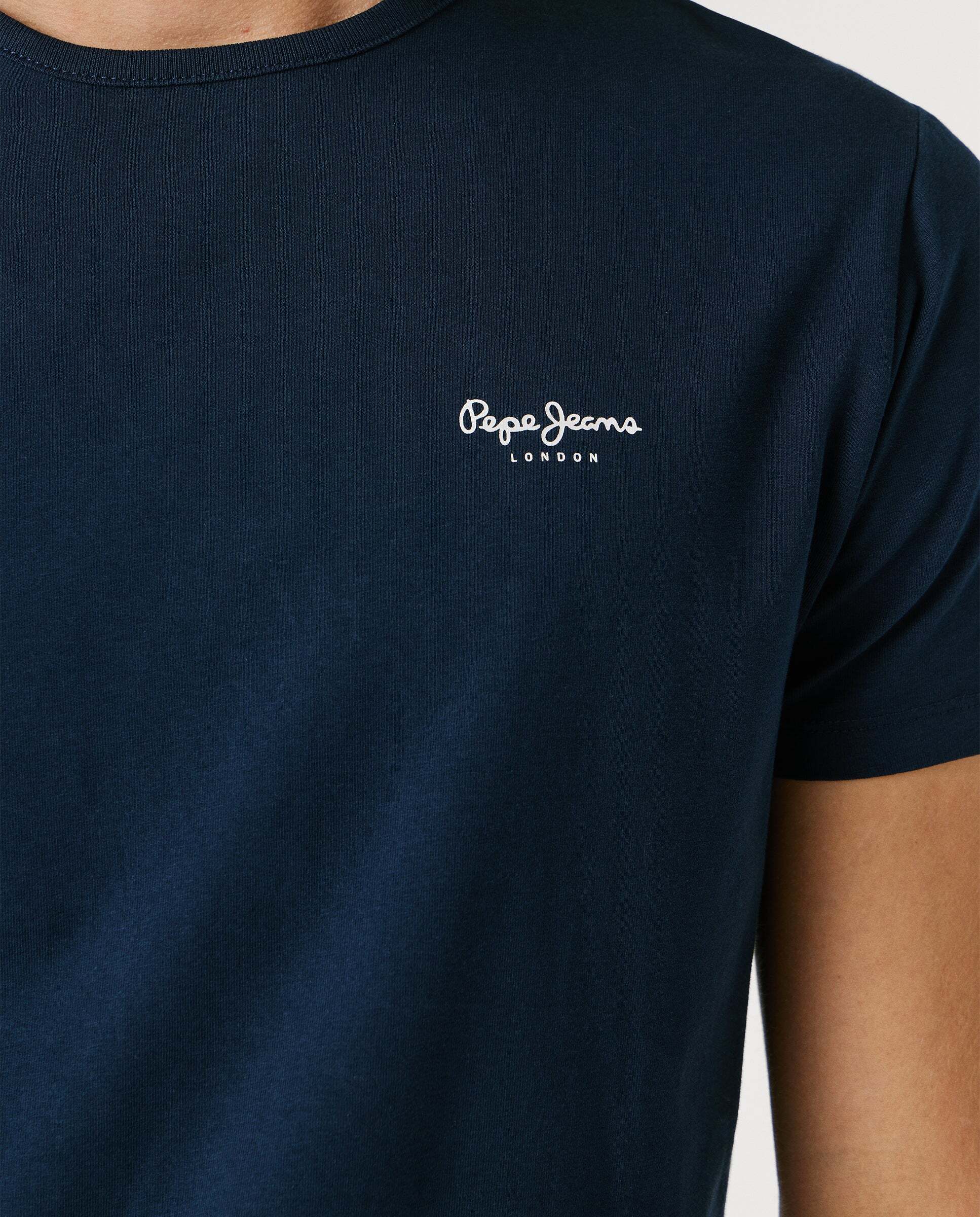 Camiseta de hombre ajustada con logotipo - Pepe Jeans - Azul marino Azul marino-5