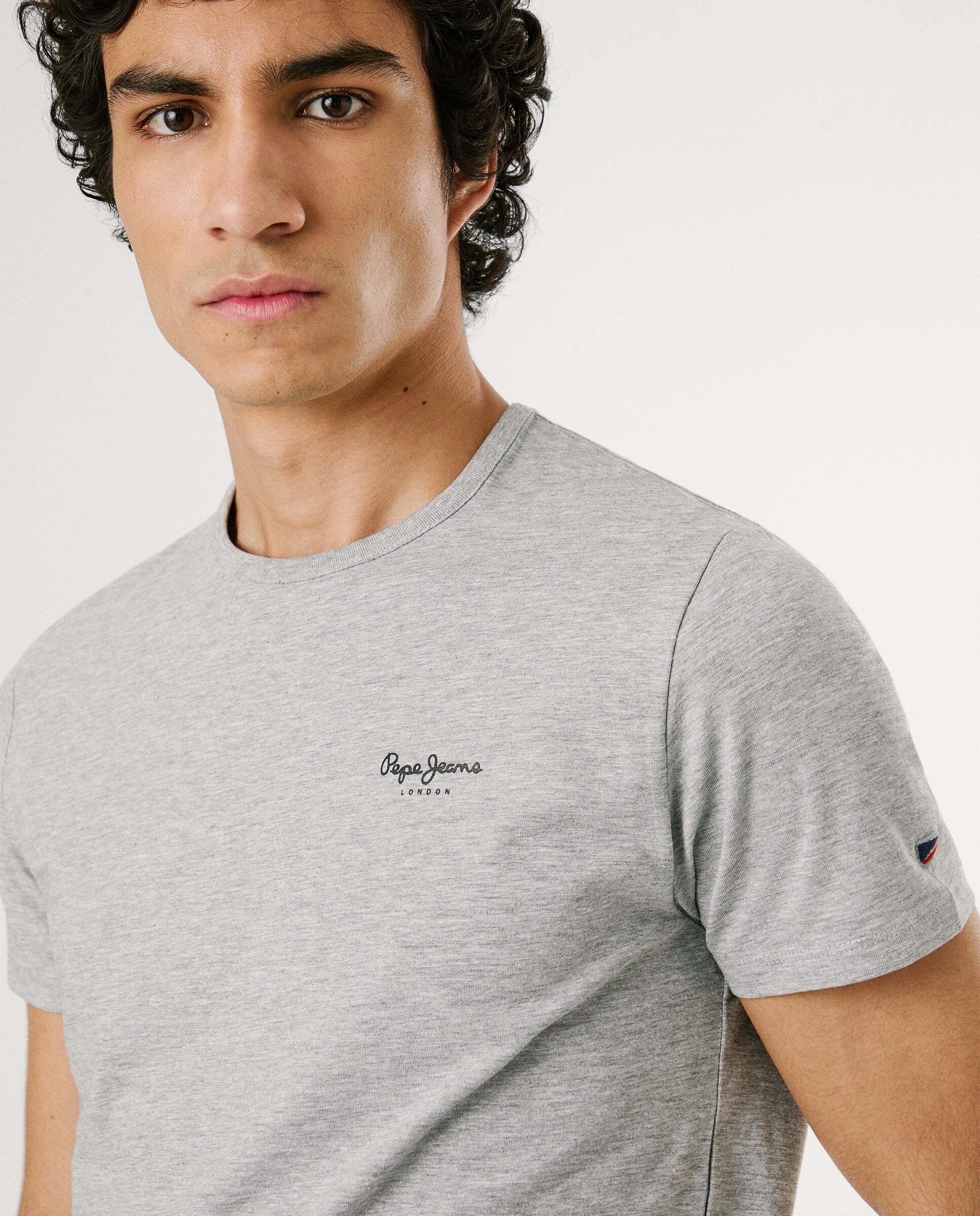 Camiseta de hombre ajustada con logotipo - Pepe Jeans - Gris Gris-4