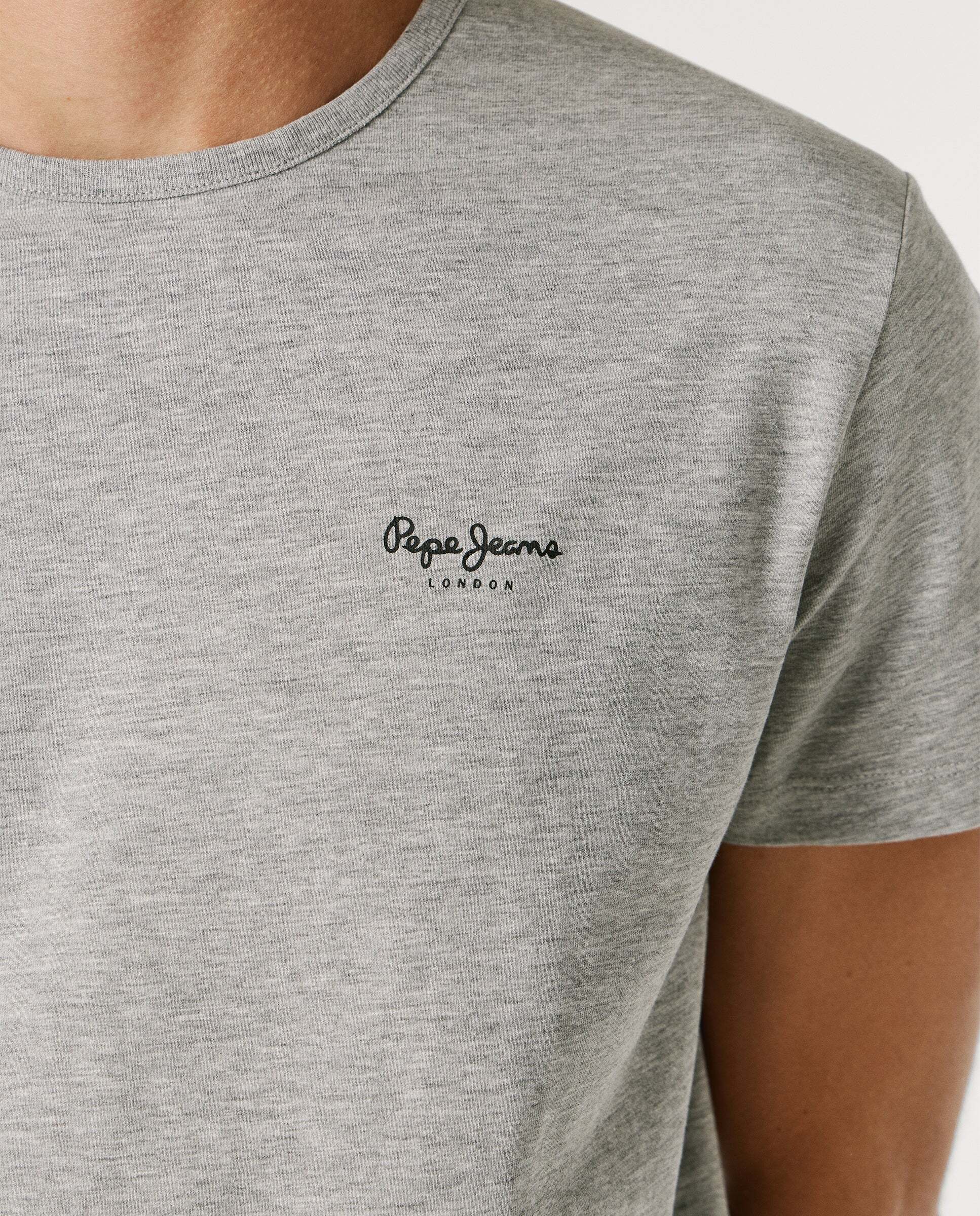 Camiseta de hombre ajustada con logotipo - Pepe Jeans - Gris Gris-5
