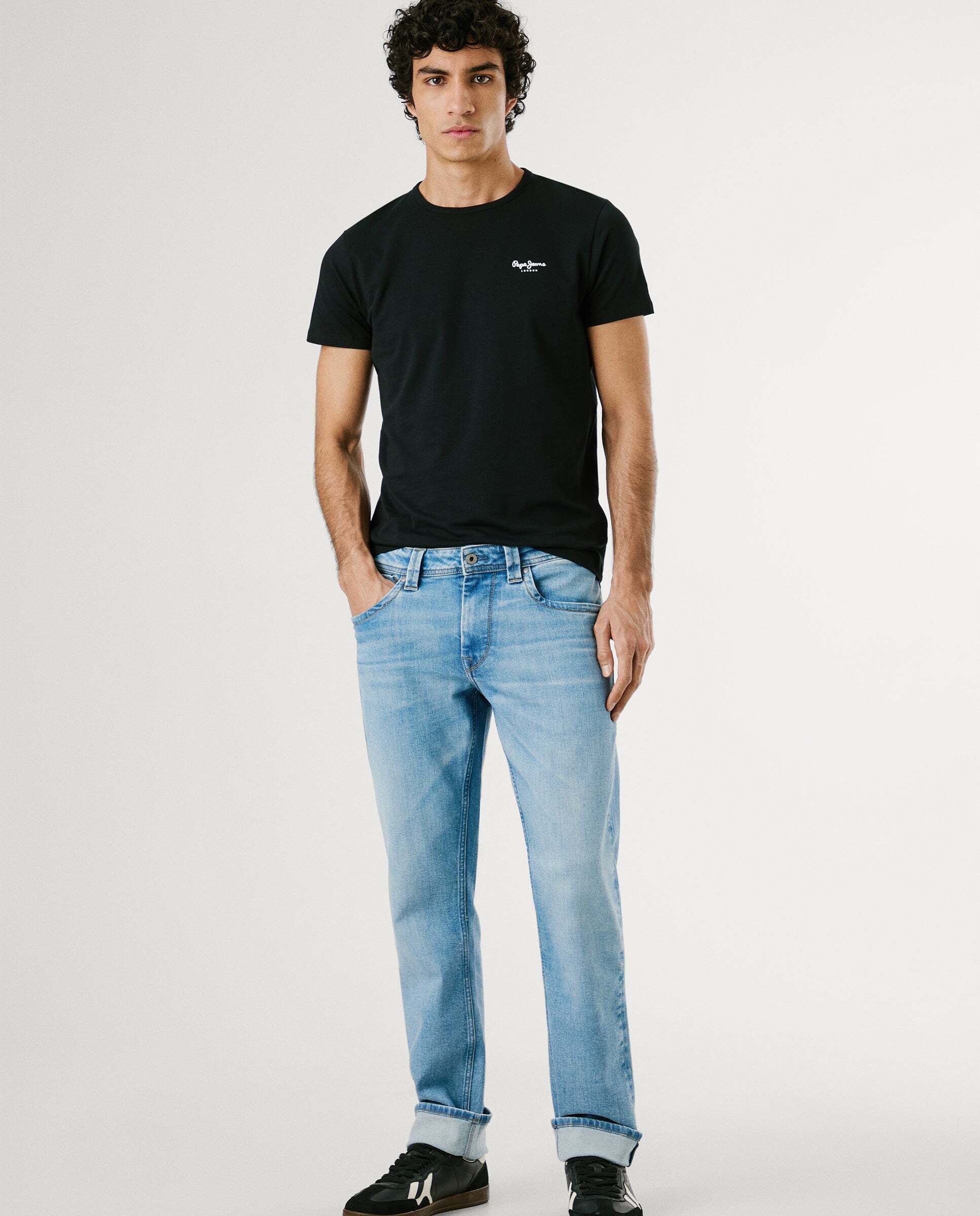 Camiseta de hombre ajustada con logotipo - Pepe Jeans - Negro Negro-2