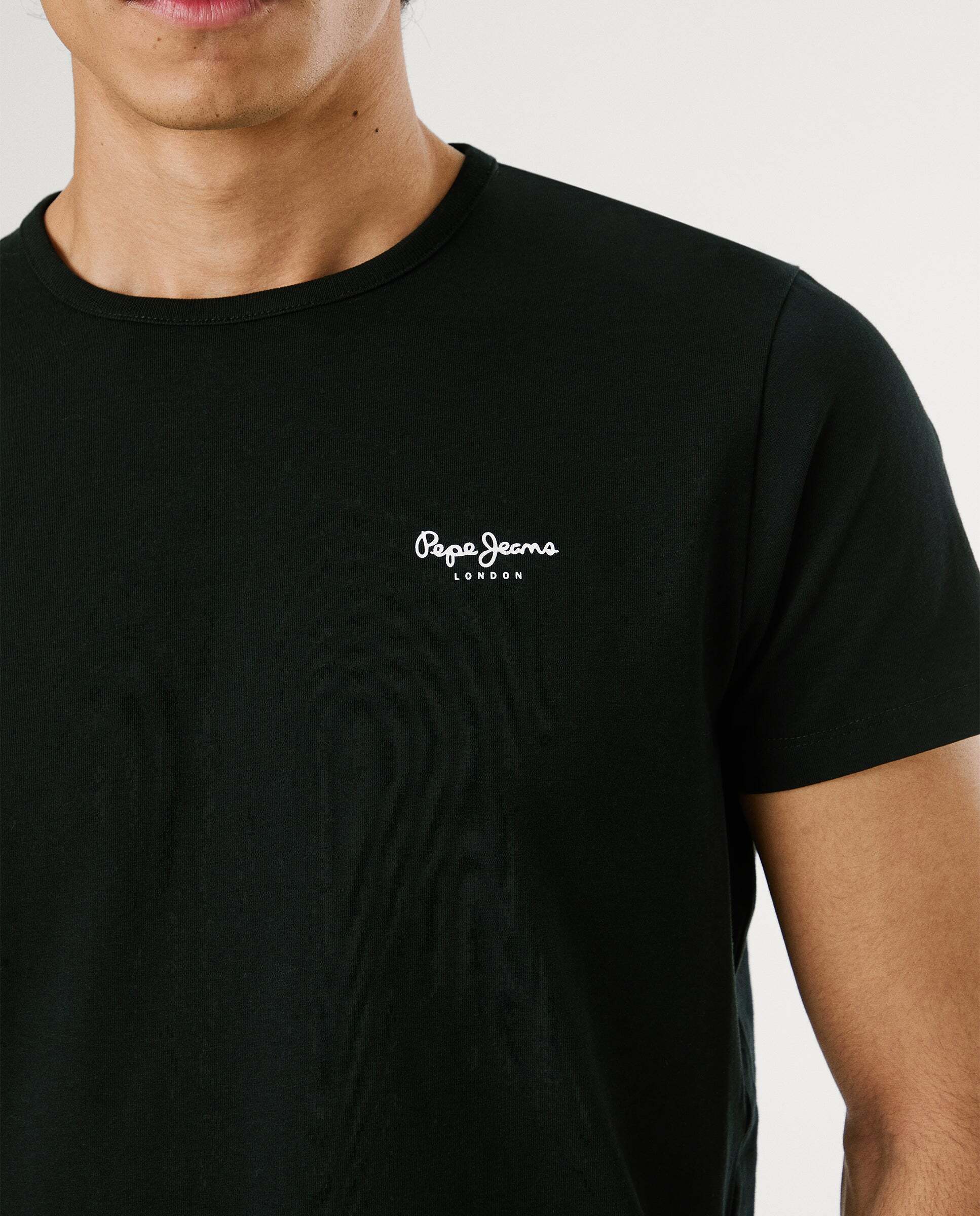Camiseta de hombre ajustada con logotipo - Pepe Jeans - Negro Negro-4
