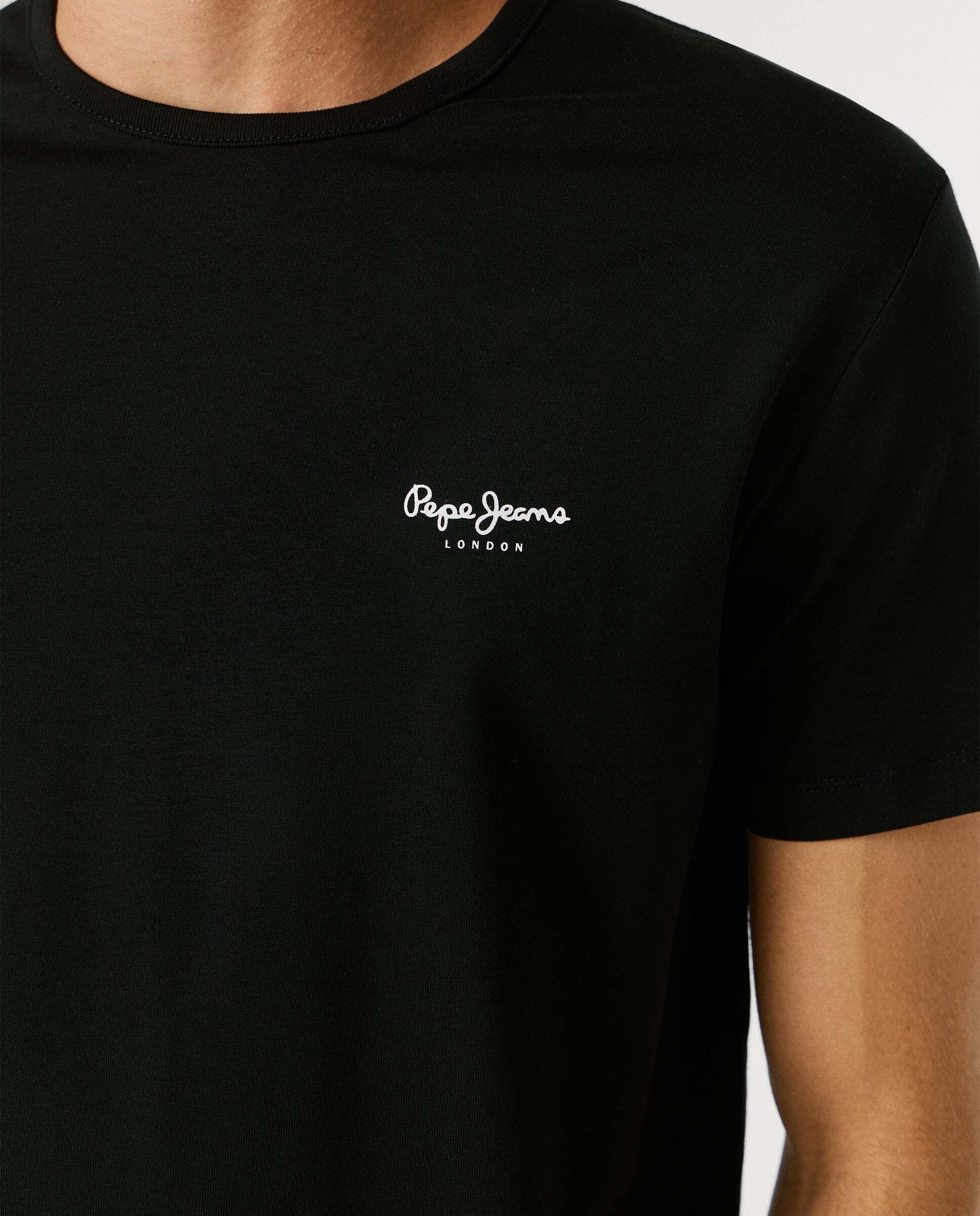 Camiseta de hombre ajustada con logotipo - Pepe Jeans - Negro Negro-5