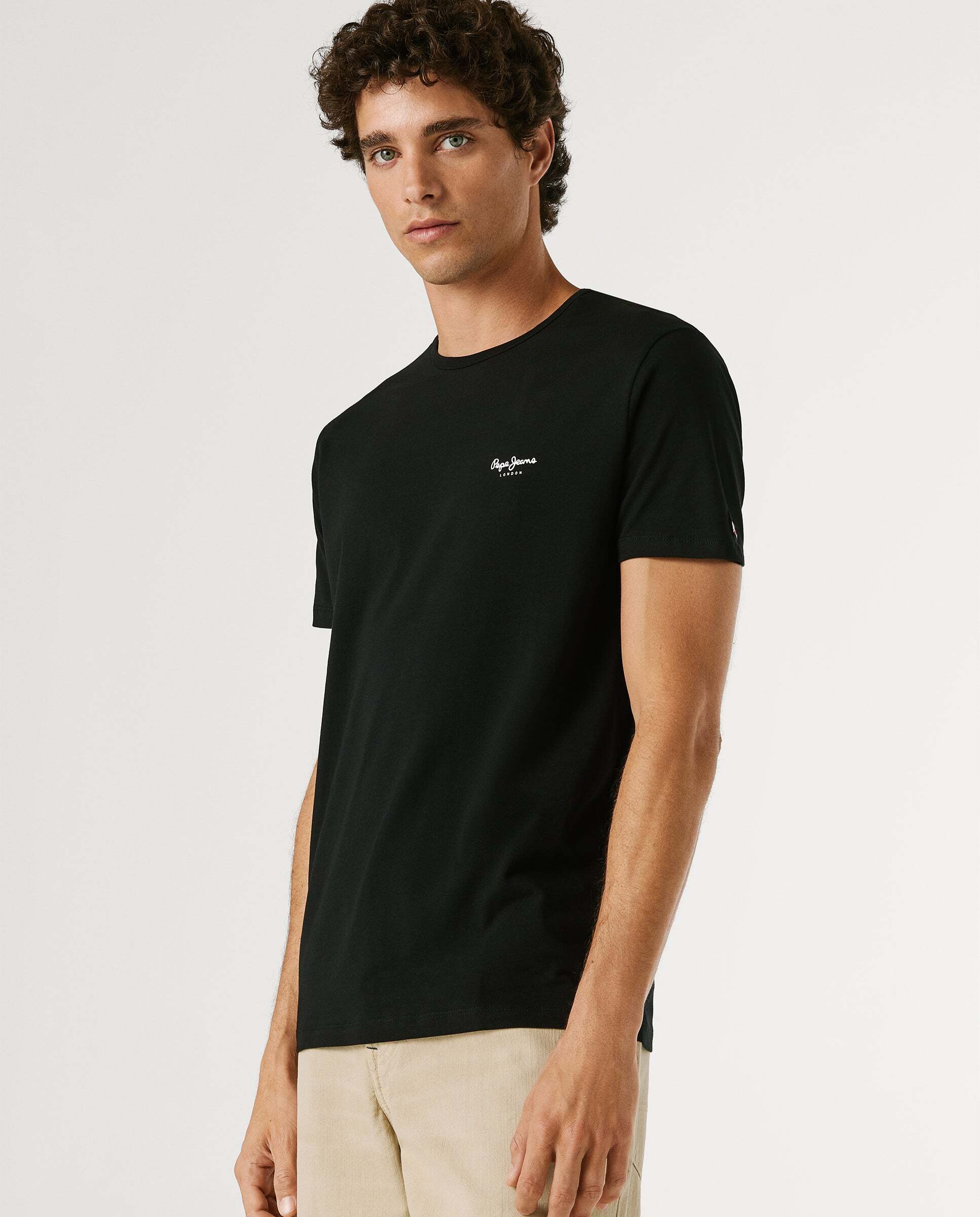 Camiseta de hombre ajustada con logotipo - Pepe Jeans - Negro Negro-6