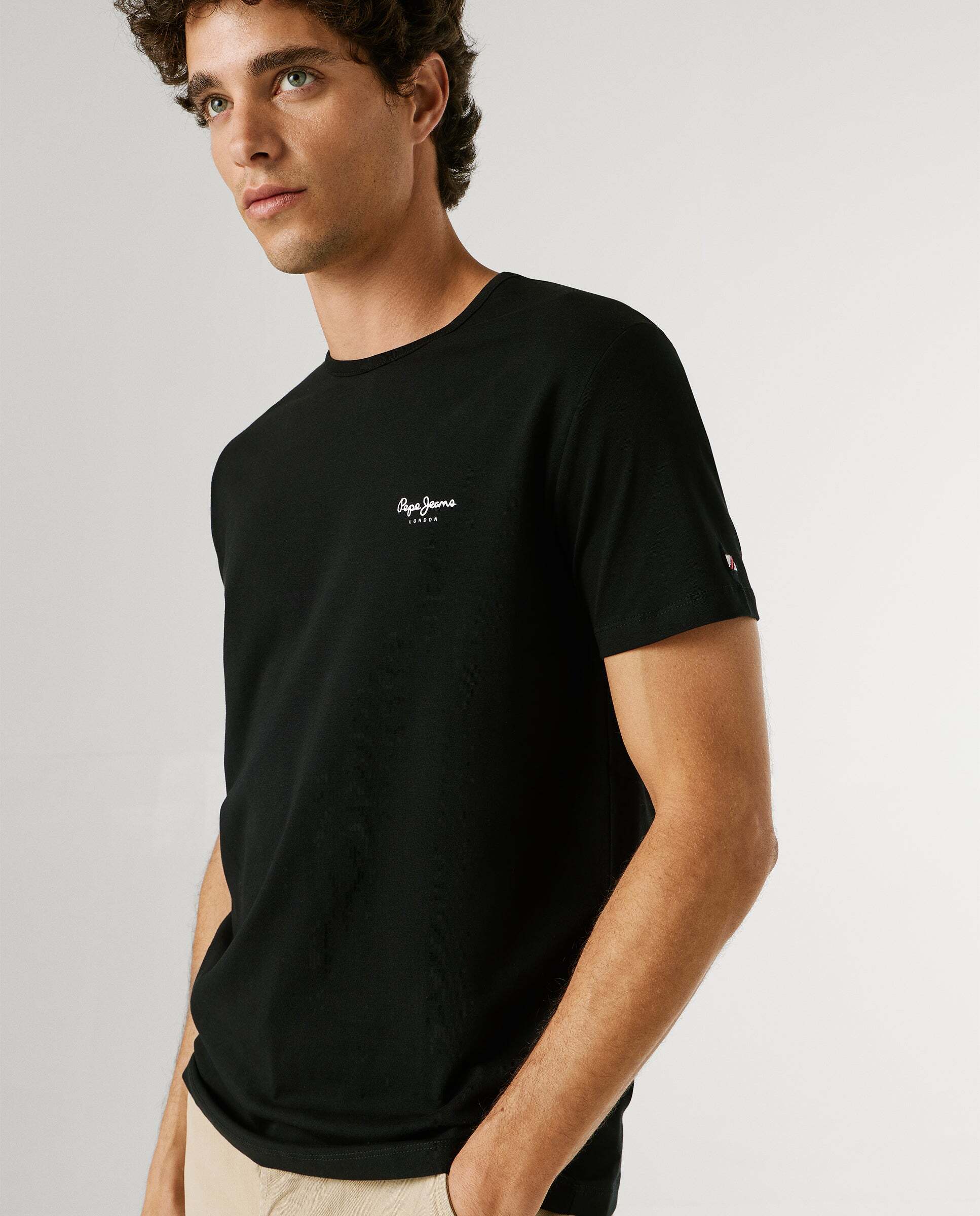Camiseta de hombre ajustada con logotipo - Pepe Jeans - Negro Negro-7