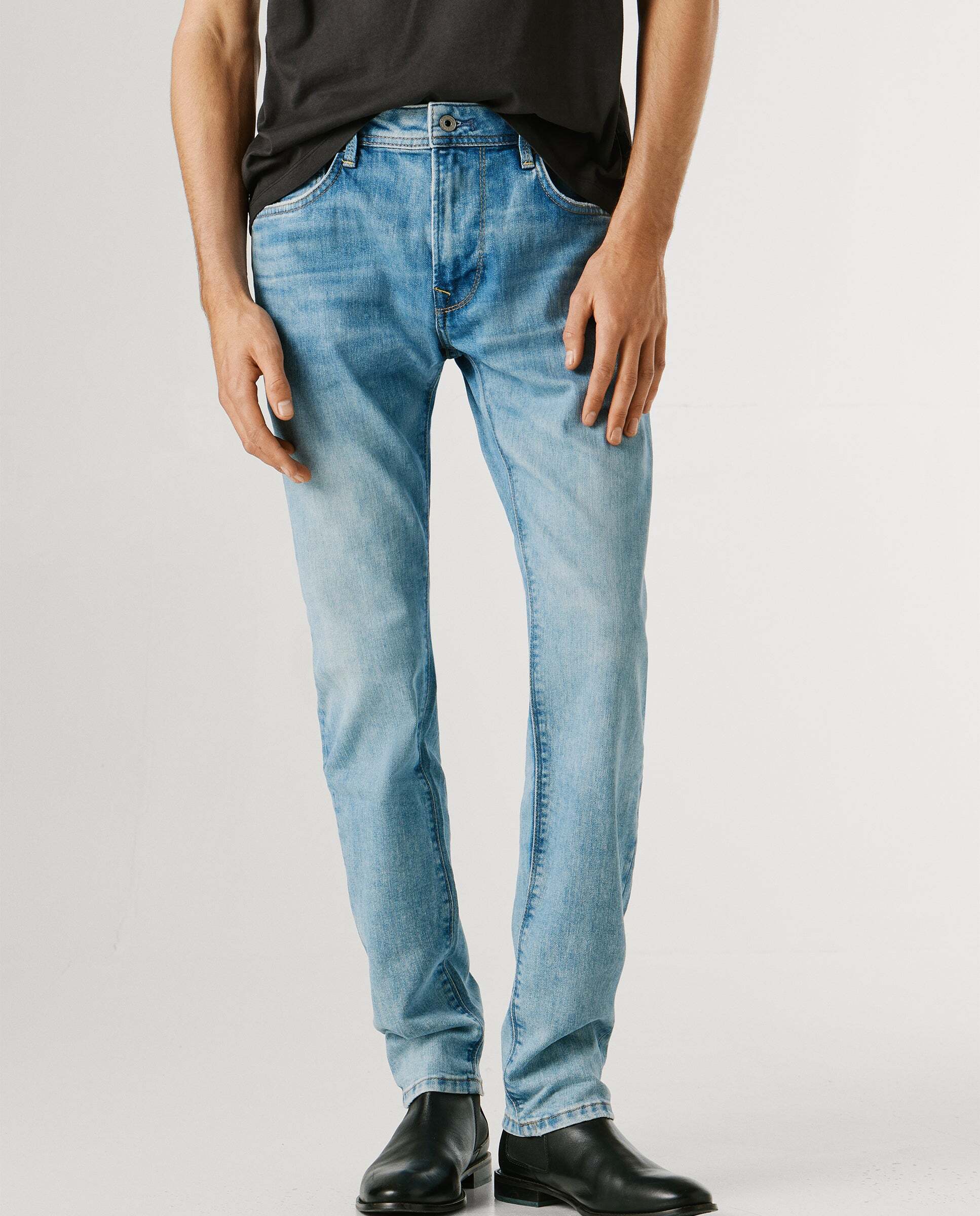 Stanley - Pepe Jeans - jeans fit taper y tiro regular - Negro Negro-2