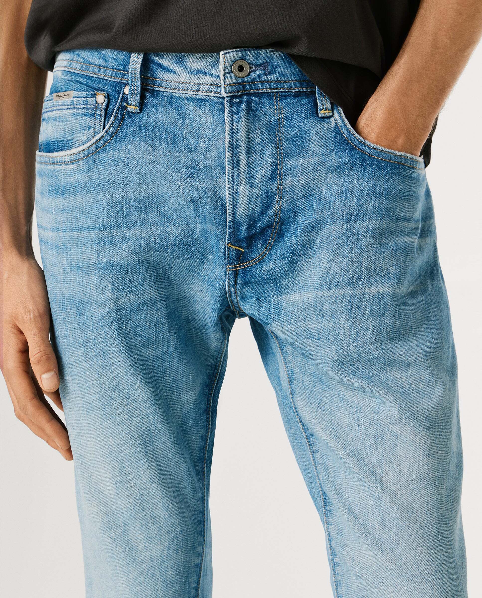 Stanley - Pepe Jeans - jeans fit taper y tiro regular - Negro Negro-4