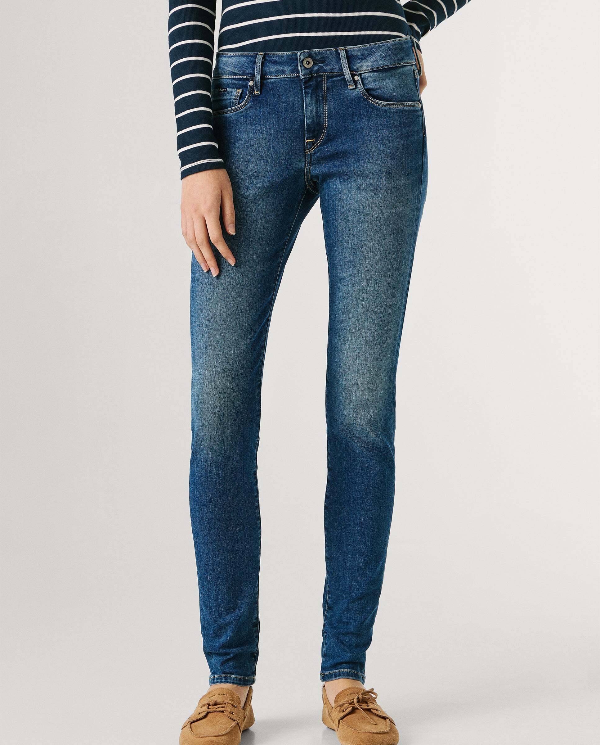 Soho - Pepe Jeans - jeans fit skinny y tiro medio - Gris Gris-2
