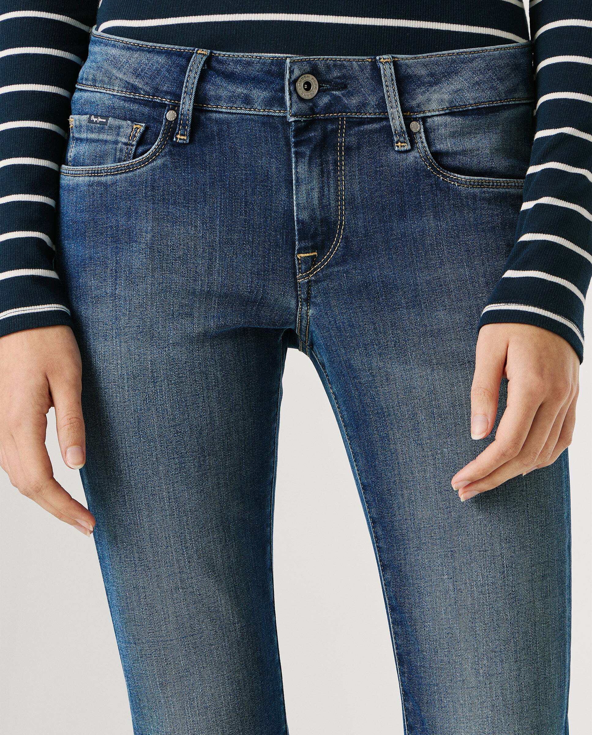 Soho - Pepe Jeans - jeans fit skinny y tiro medio - Gris Gris-4
