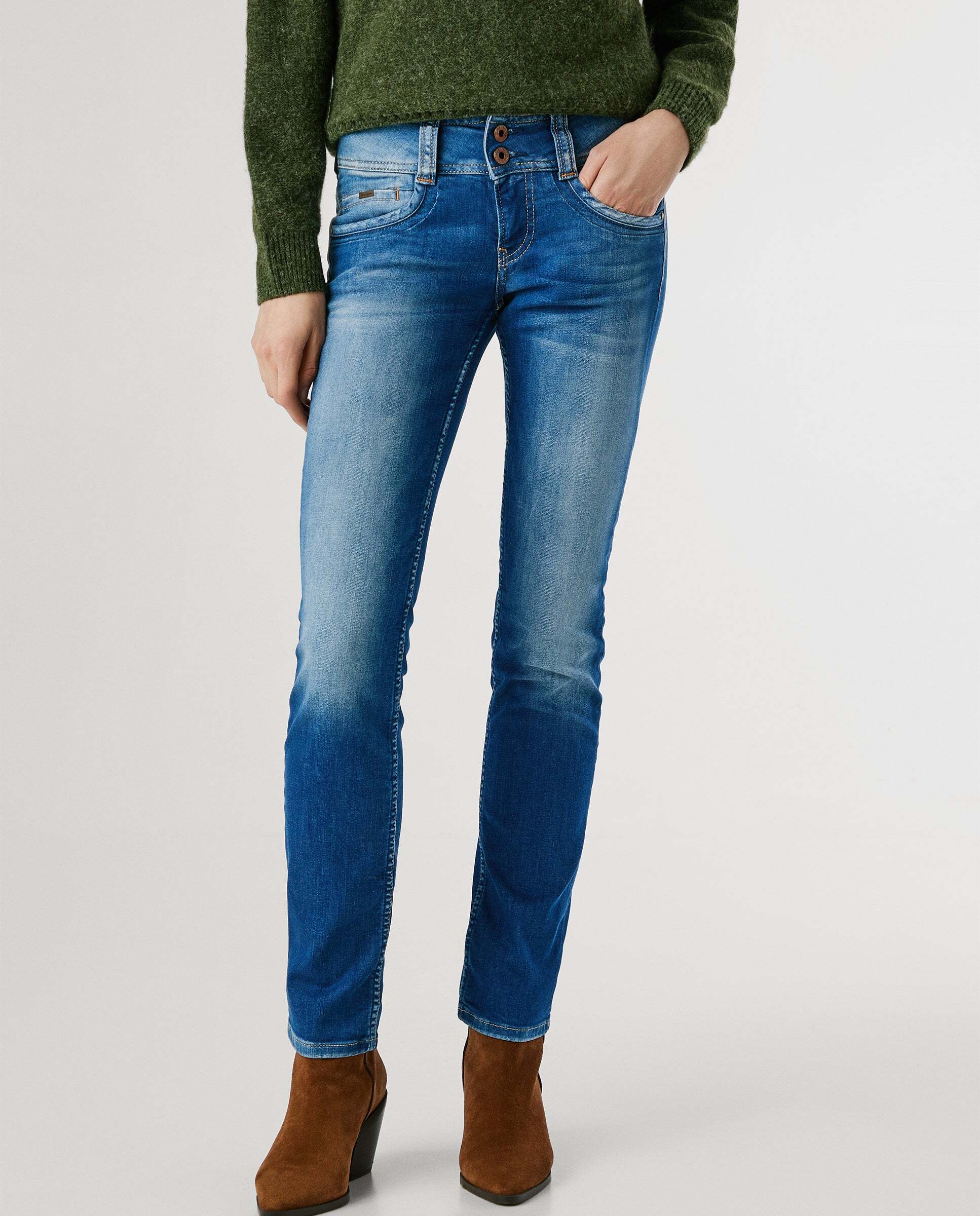 Gen - Pepe Jeans - jeans fit slim y tiro medio - Azul Azul-3