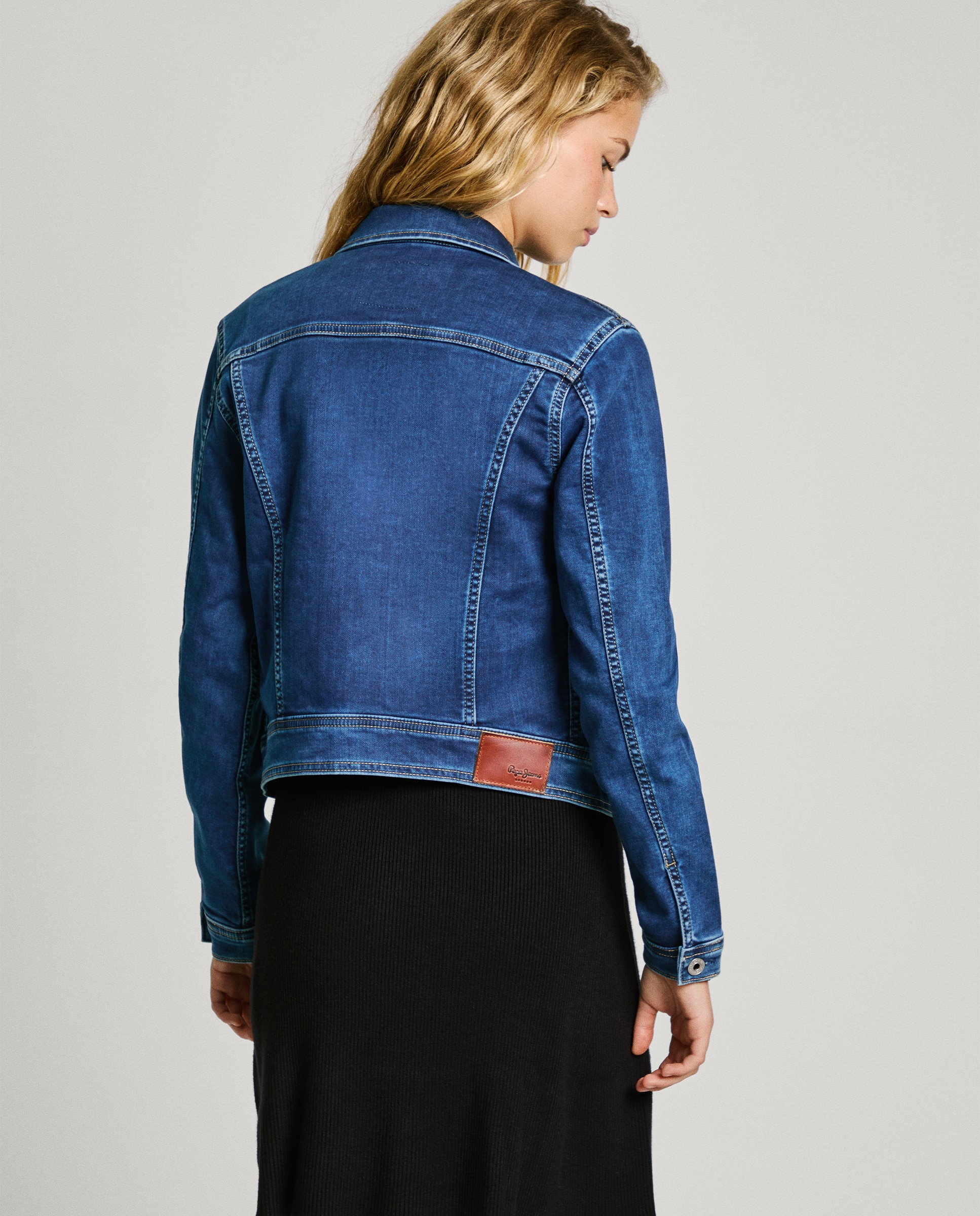 Cazadora vaquera de mujer fit regular - Pepe Jeans - Azul denim Azul denim-4