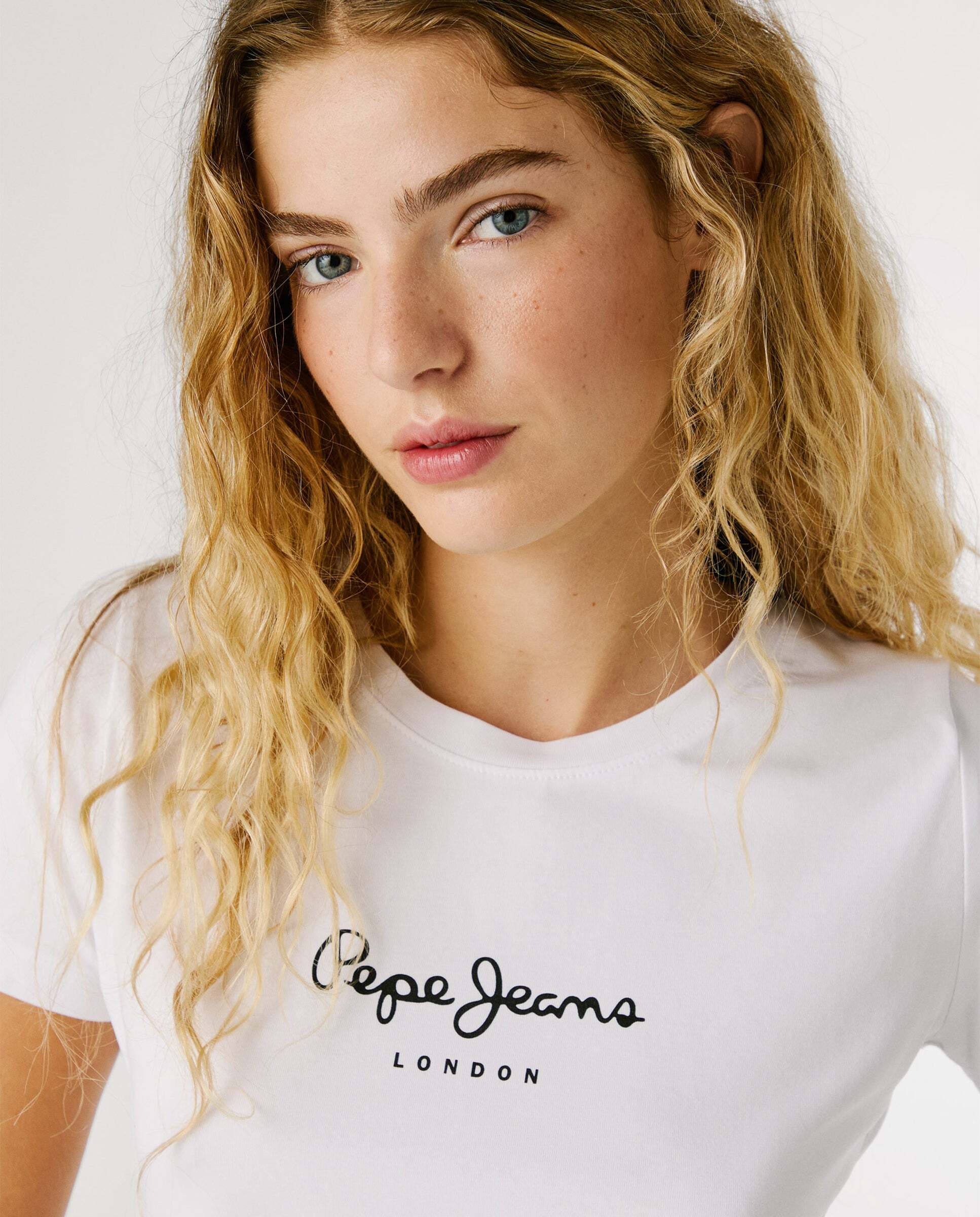 Camiseta de mujer manga corta con logo estampado - Pepe Jeans - Blanco Blanco-4