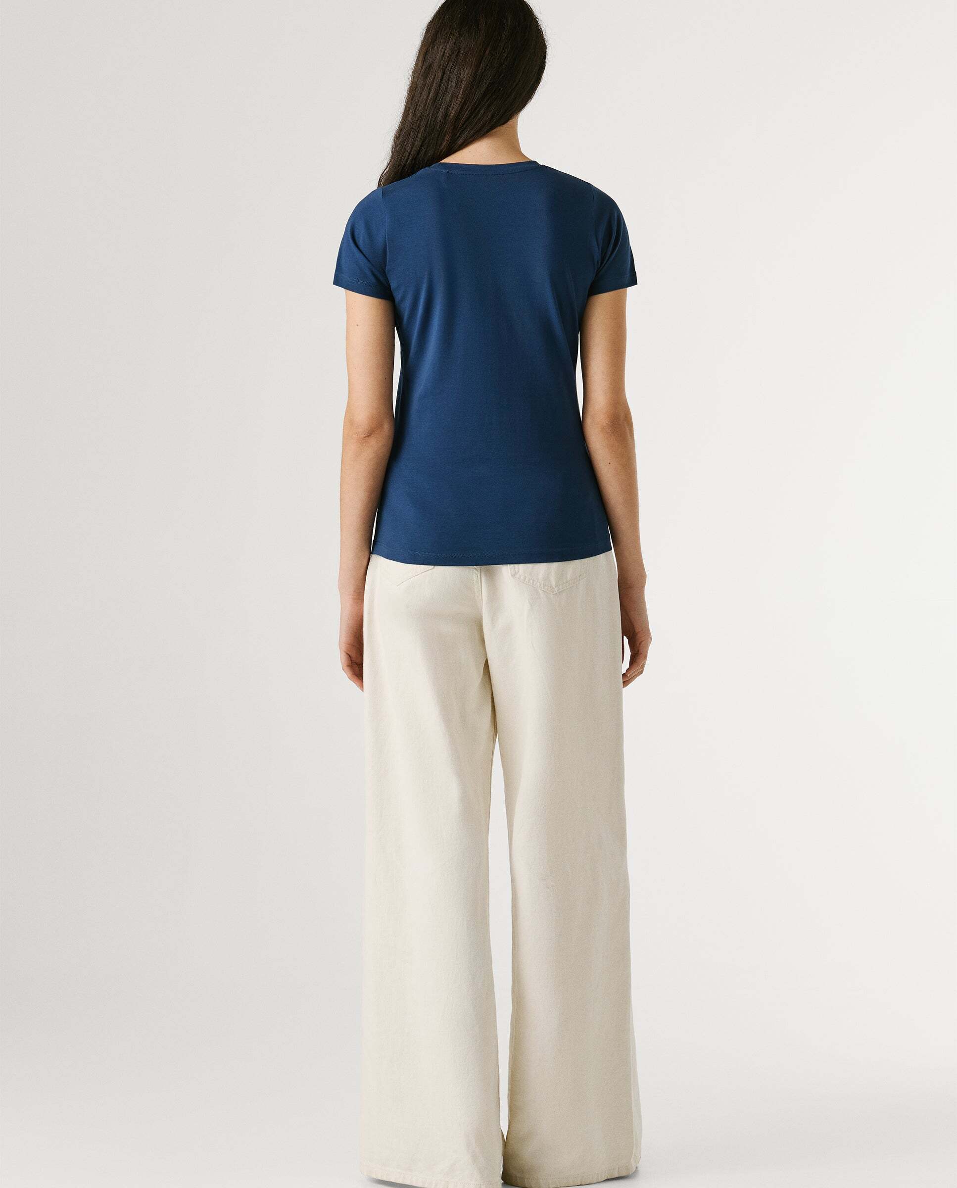 Camiseta de mujer manga corta con logo estampado - Pepe Jeans - Azul marino Azul marino-2