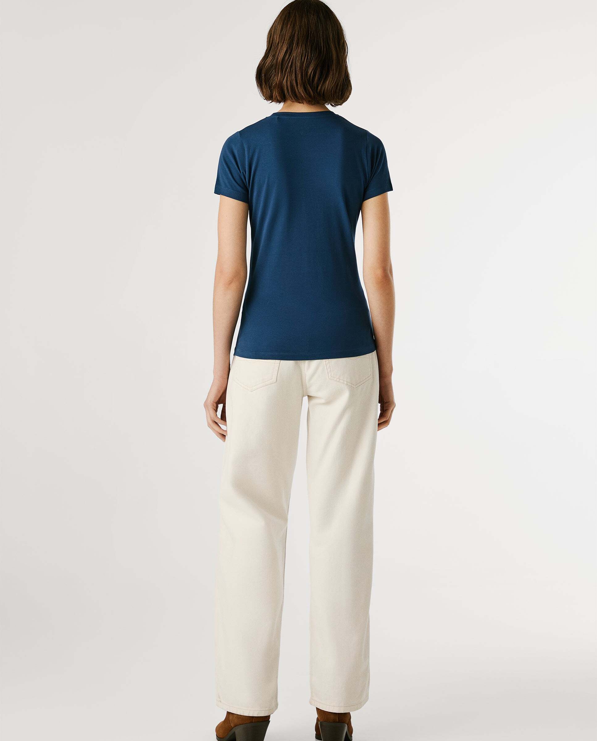 Camiseta de mujer manga corta con logo estampado - Pepe Jeans - Azul Azul-3