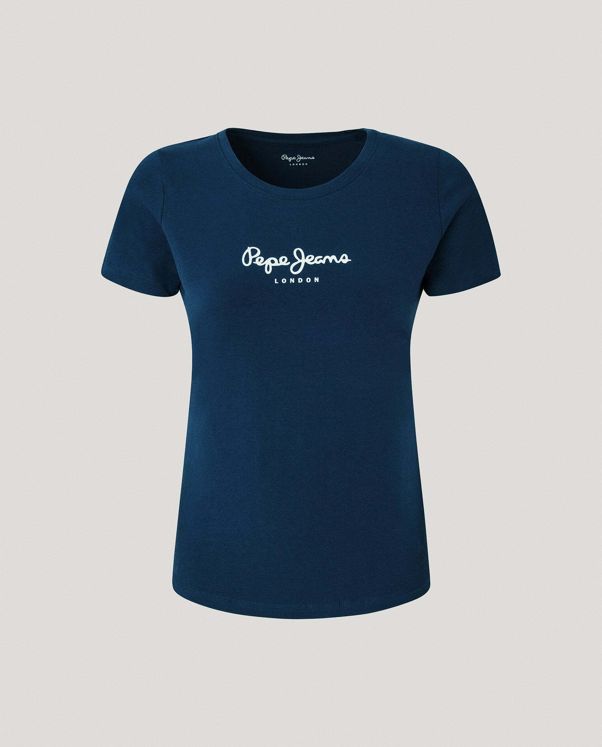 Camiseta de mujer manga corta con logo estampado - Pepe Jeans - Azul Azul-9
