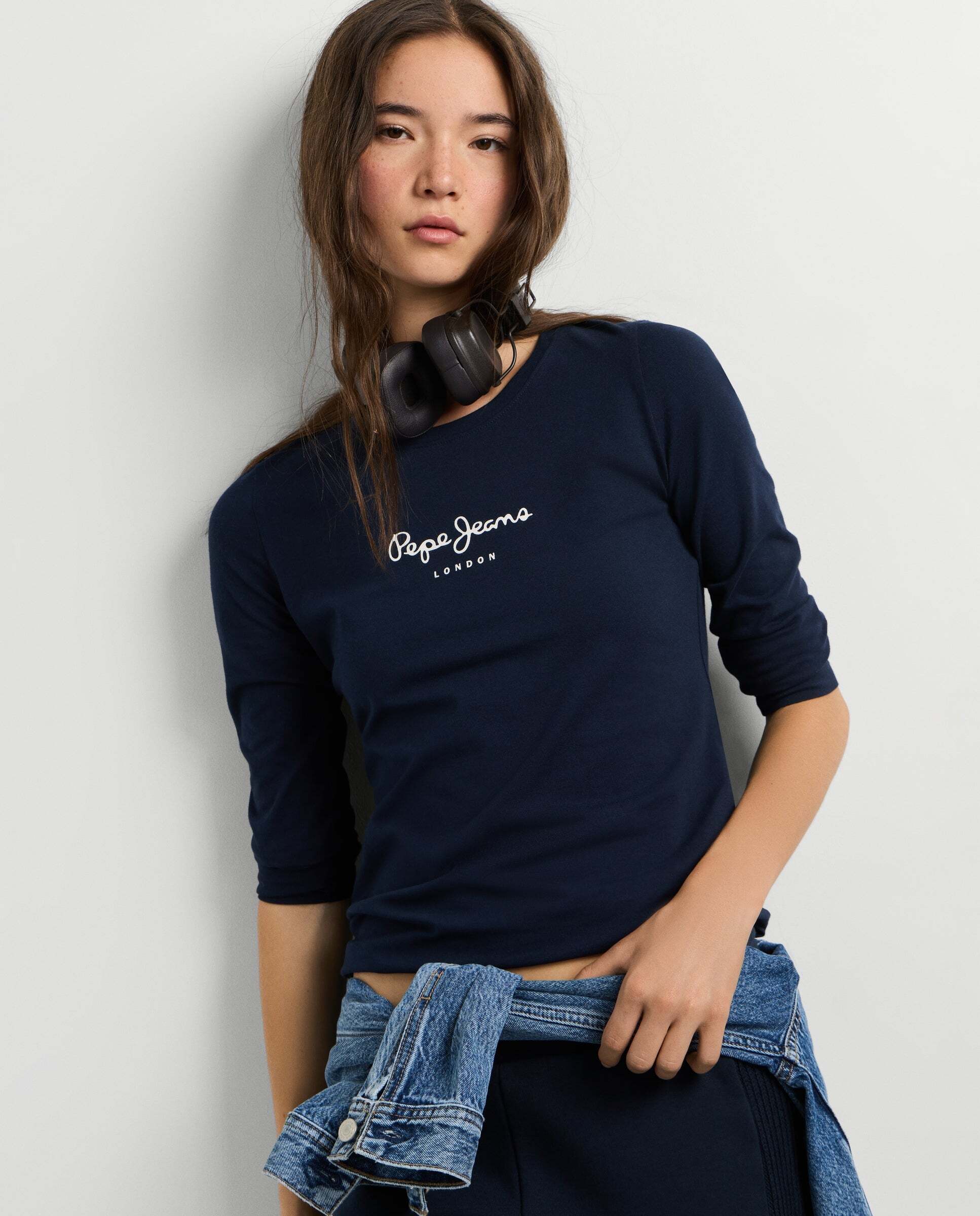 Imagen 0 de Camiseta manga larga fit slim Azul