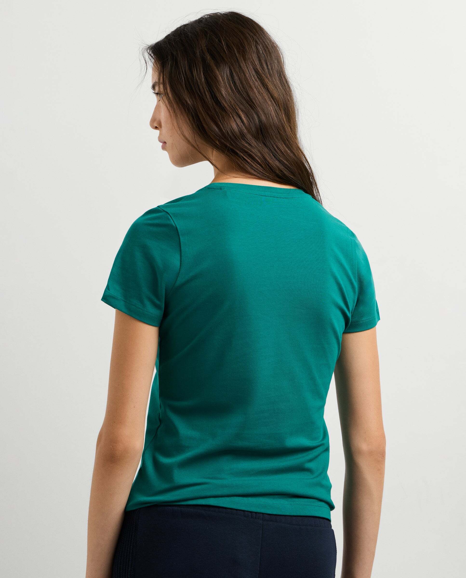 Camiseta de mujer manga corta con logo estampado - Pepe Jeans - Verde azulado Verde azulado-3