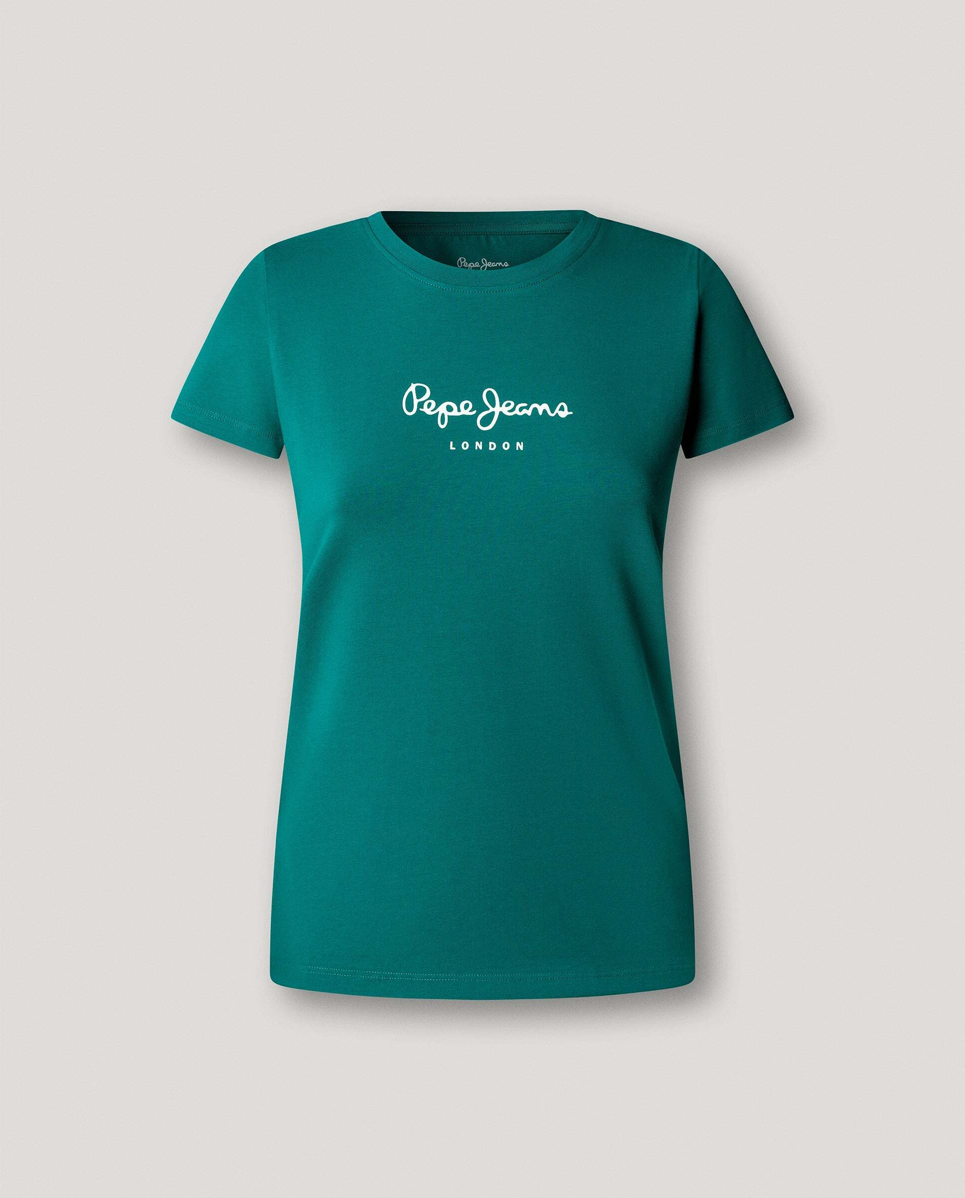 Camiseta de mujer manga corta con logo estampado - Pepe Jeans - Verde azulado Verde azulado-6