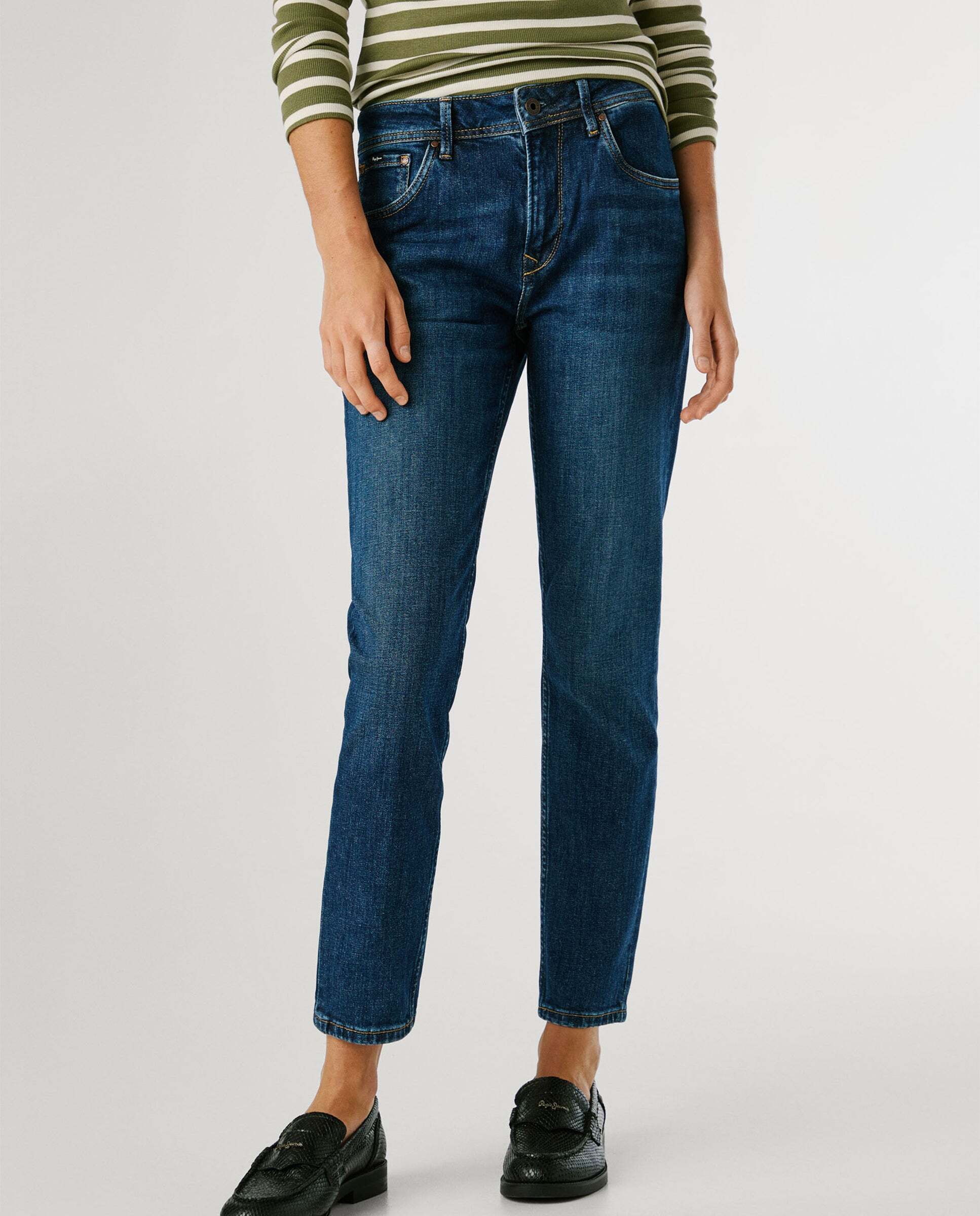 Vaquero de mujer fit relaxed y tiro alto - Pepe Jeans - Azul marino Azul marino-1