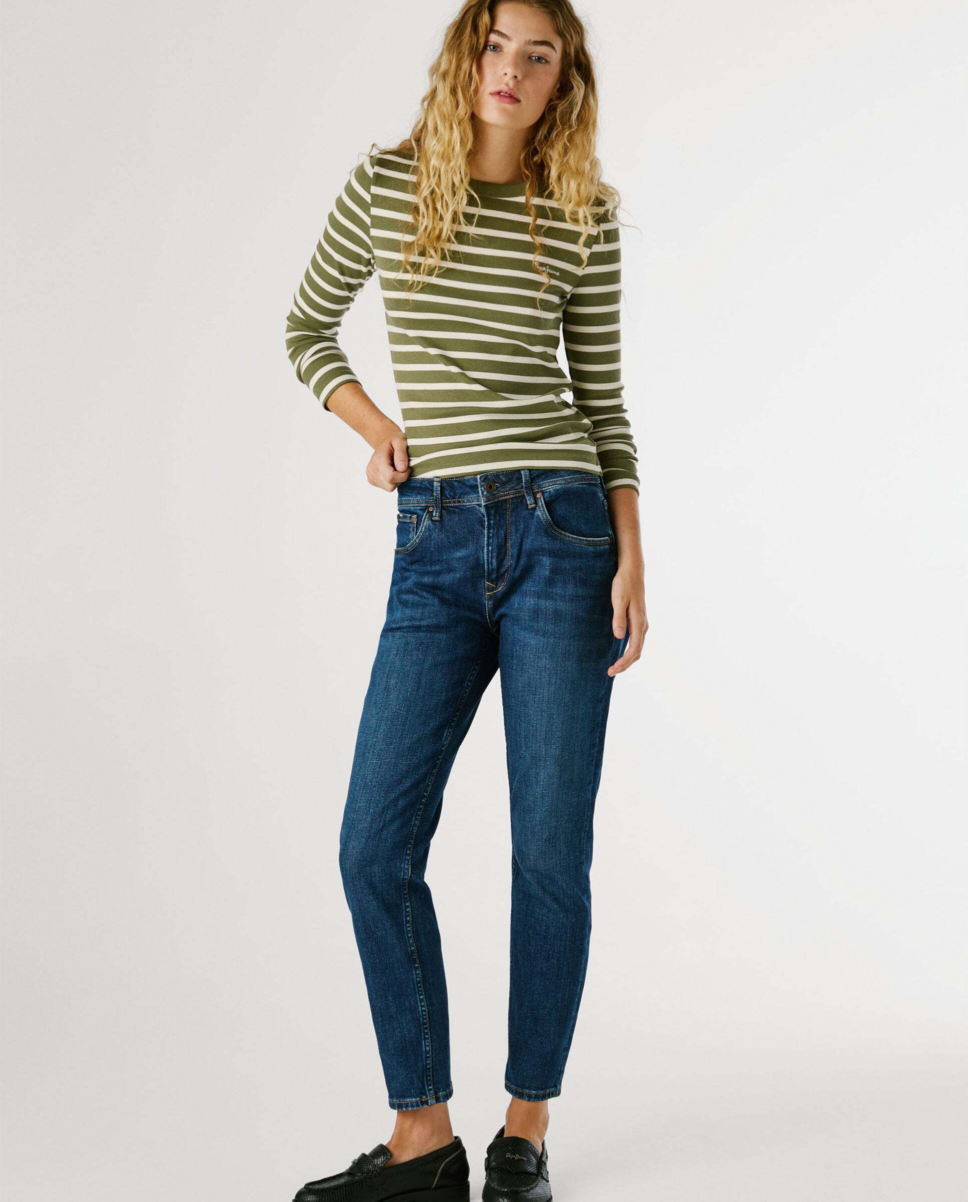 Vaquero de mujer fit relaxed y tiro alto - Pepe Jeans - Azul marino Azul marino-2
