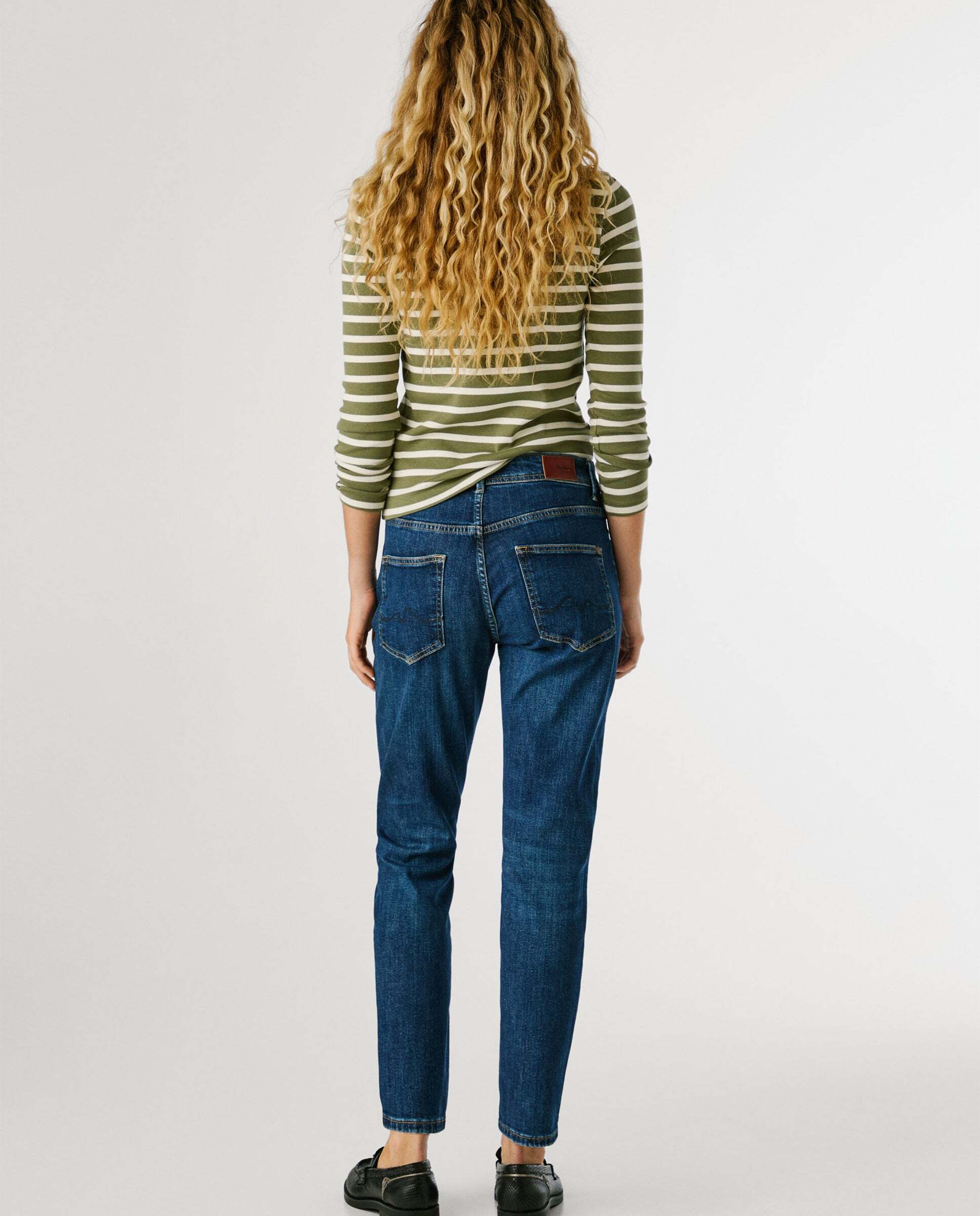 Vaquero de mujer fit relaxed y tiro alto - Pepe Jeans - Azul marino Azul marino-4