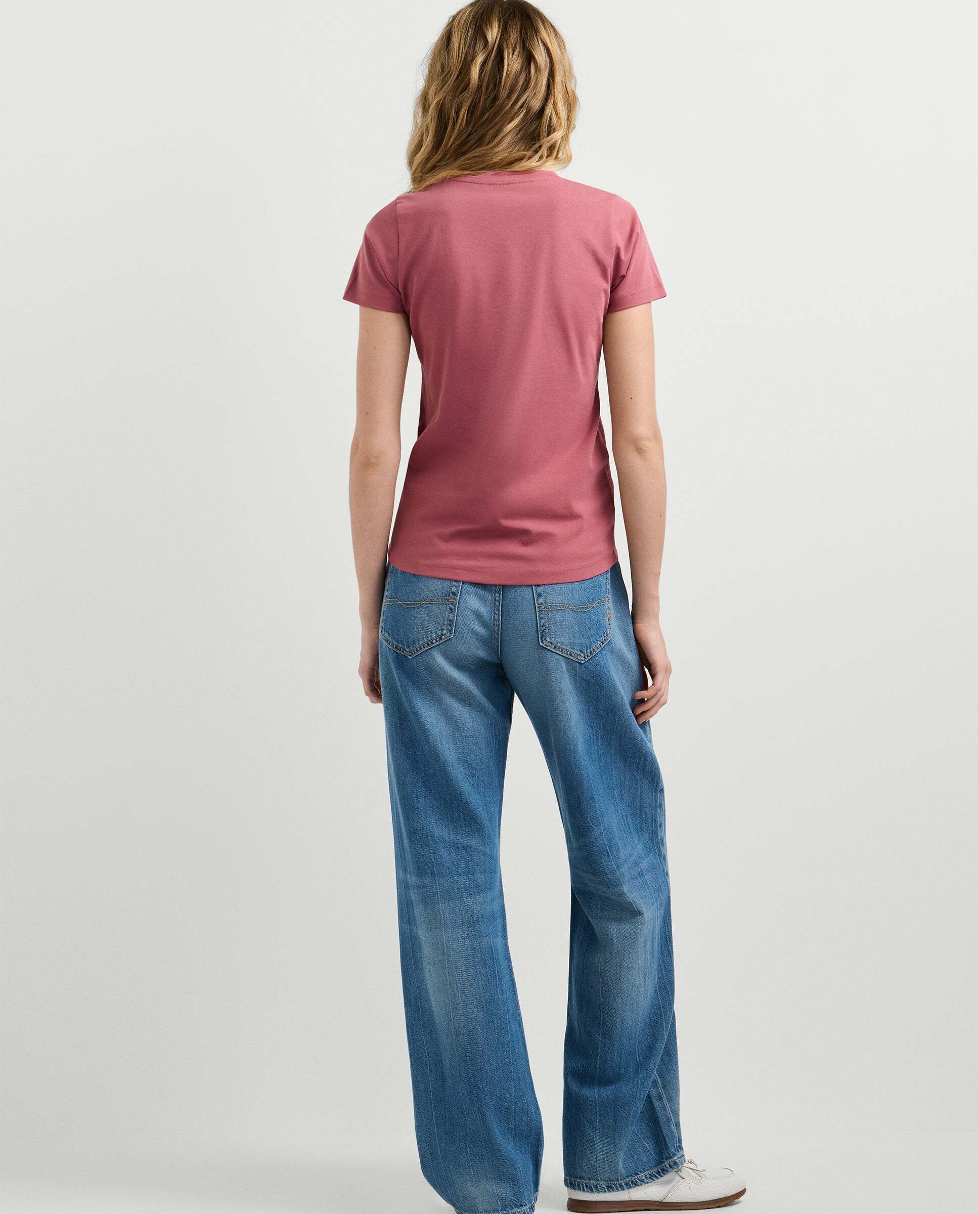 Camiseta de mujer manga corta con logo estampado - Pepe Jeans - Rosa Rosa-3