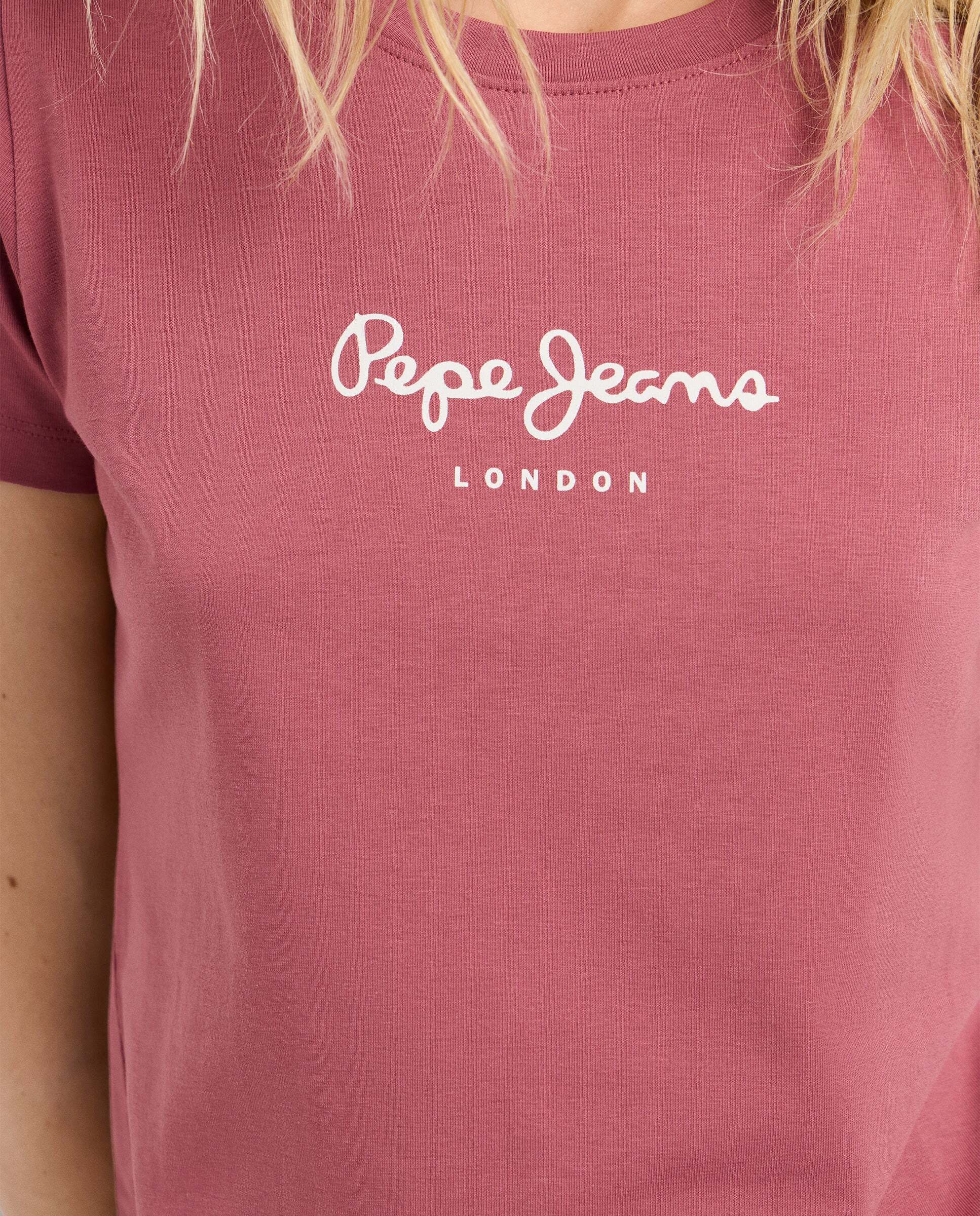Camiseta de mujer manga corta con logo estampado - Pepe Jeans - Rosa Rosa-4