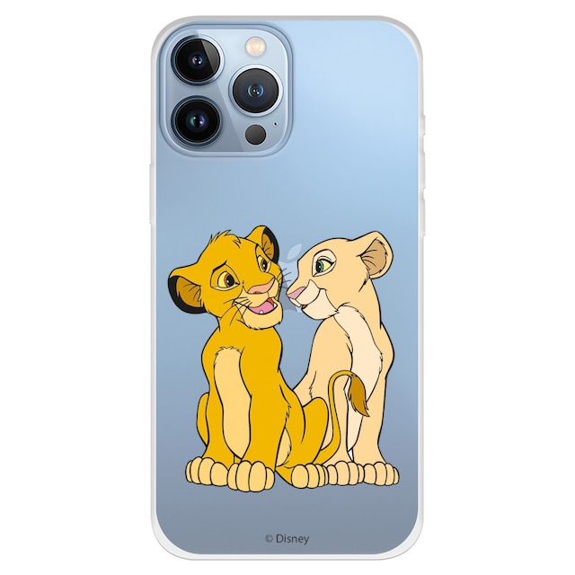 Funda para iPhone 13 Pro Max Oficial de Disney Simba y Nala Silueta - El Rey León