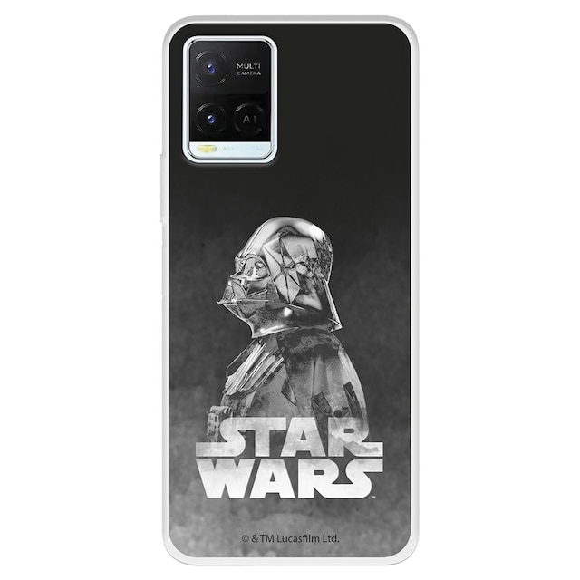 Funda Para Vivo y21s y33s y21 oficial de star wars darth vader fondo negro transparente proteger