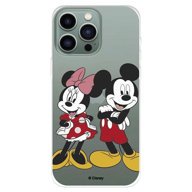 Funda Para Iphone 14 max oficial de disney mickey y minnie posando proteger tu