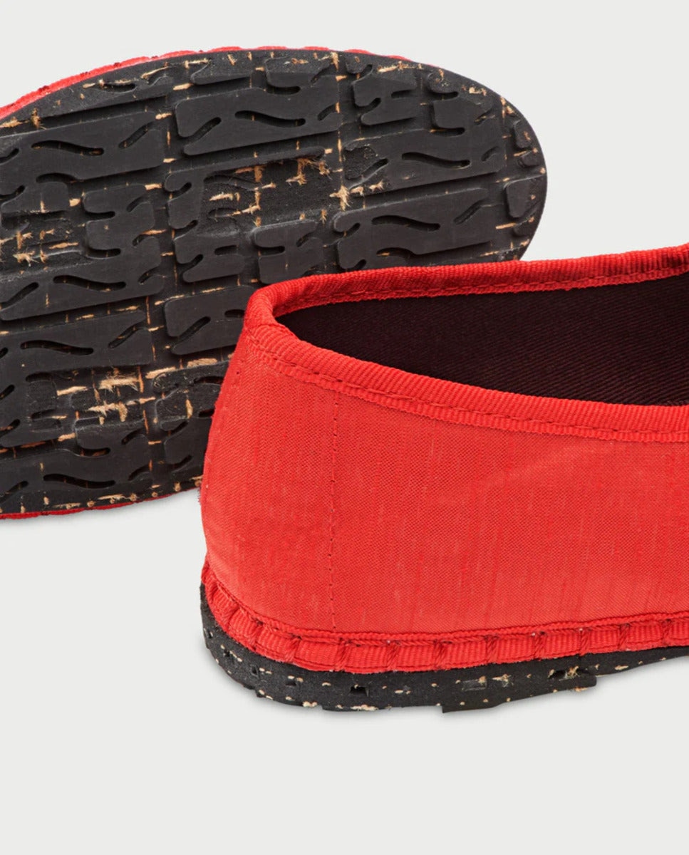 Merceditas planas de mujer en terciopelo - Flabelus - Rojo / Negro Rojo / Negro-2