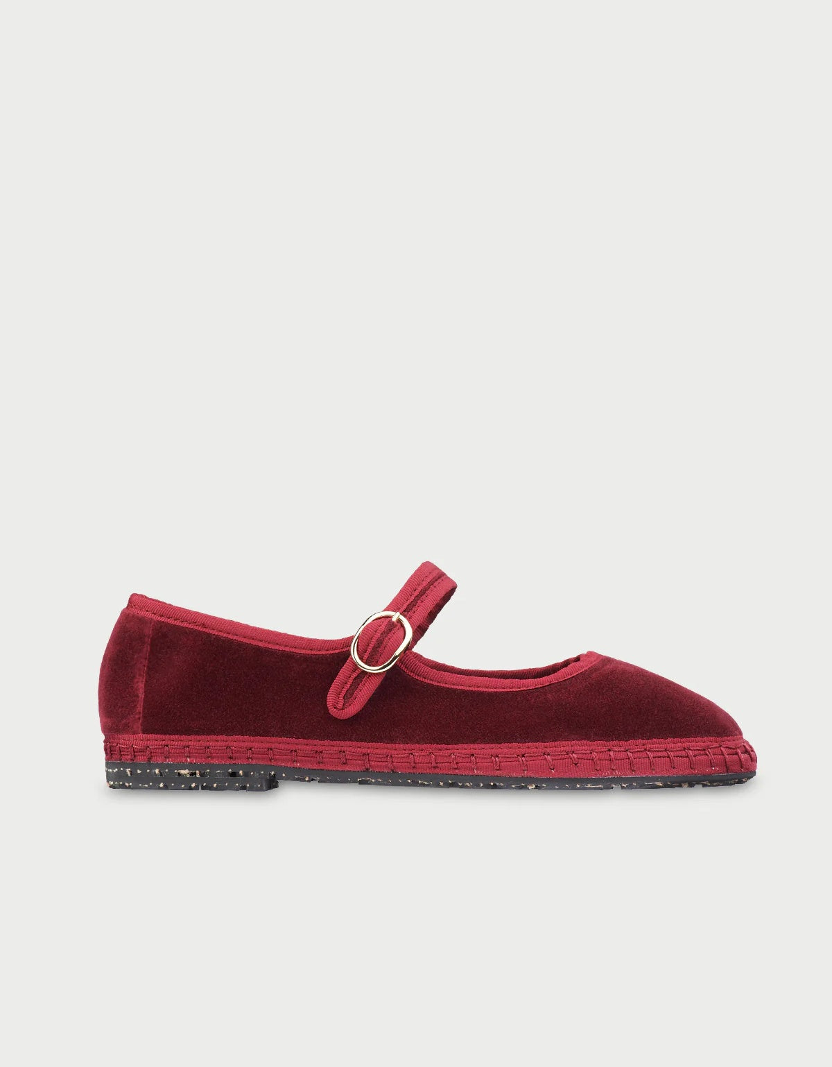 Merceditas de mujer en terciopelo - Flabelus - Rojo Rojo-1
