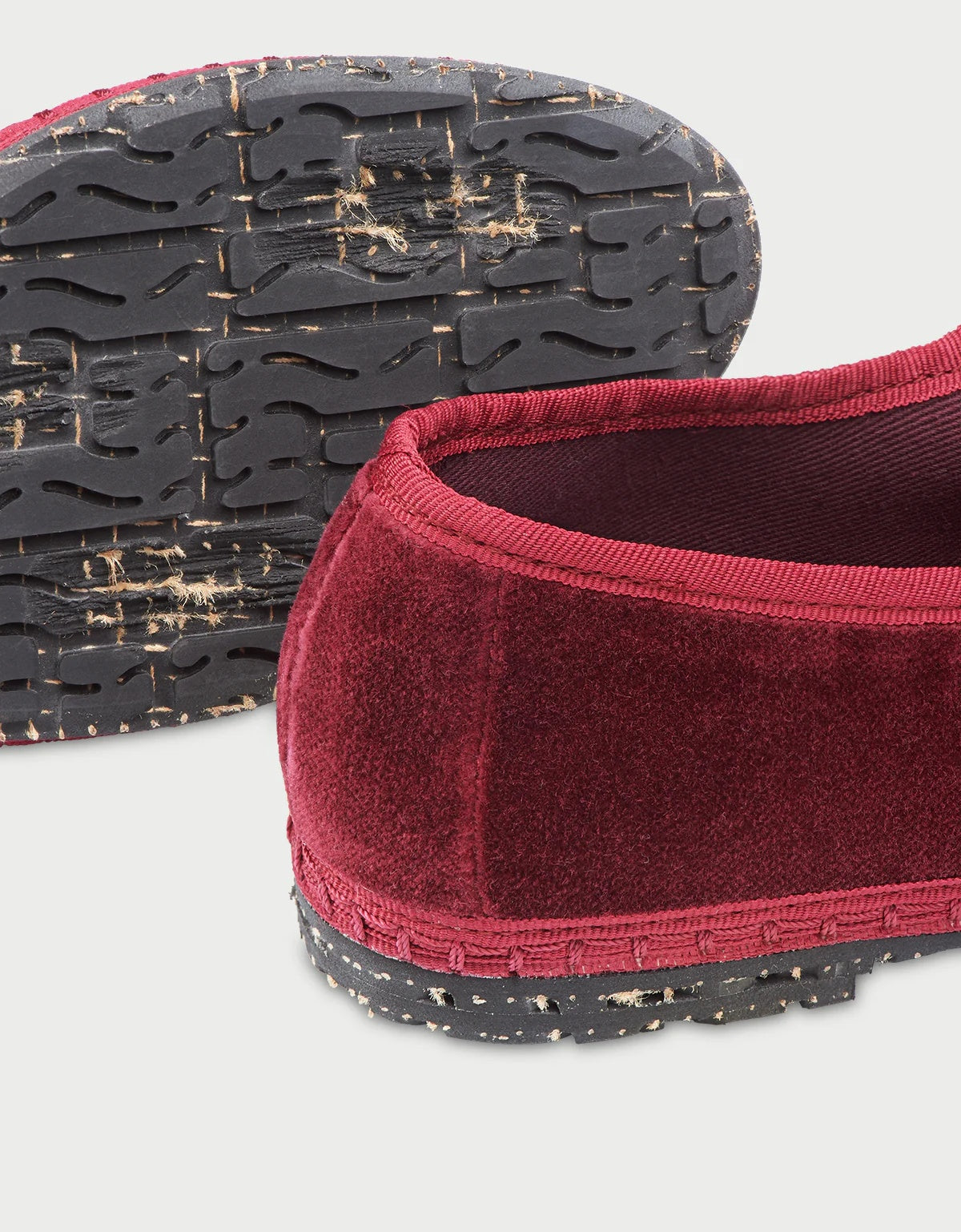 Merceditas de mujer en terciopelo - Flabelus - Rojo Rojo-3