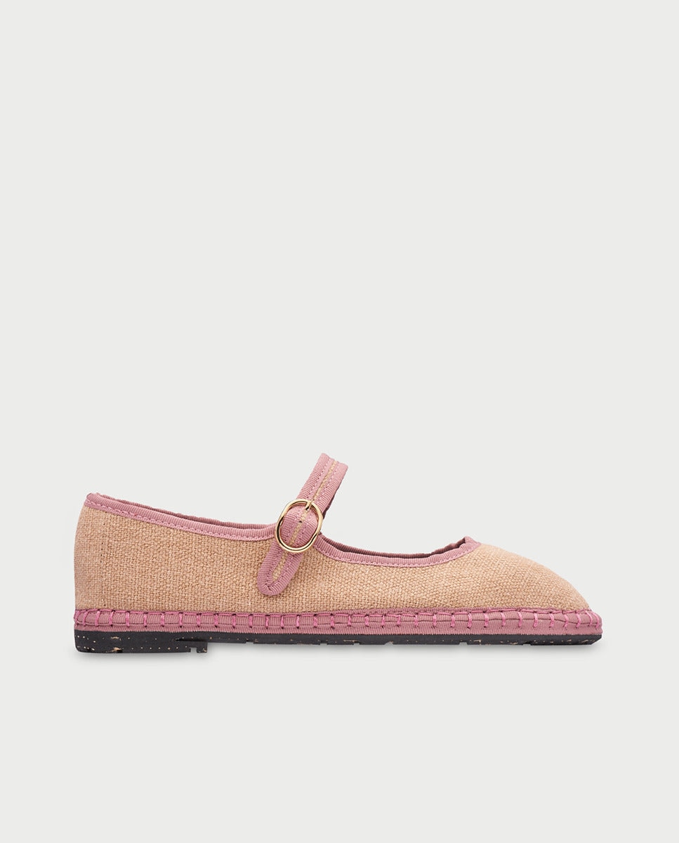 Merceditas de mujer de color marrón - Flabelus - Beige Beige-1