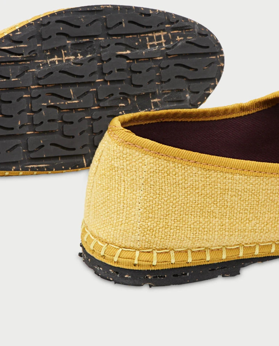 Merceditas planas de mujer en terciopelo - Flabelus - Amarillo / Negro Amarillo / Negro-2