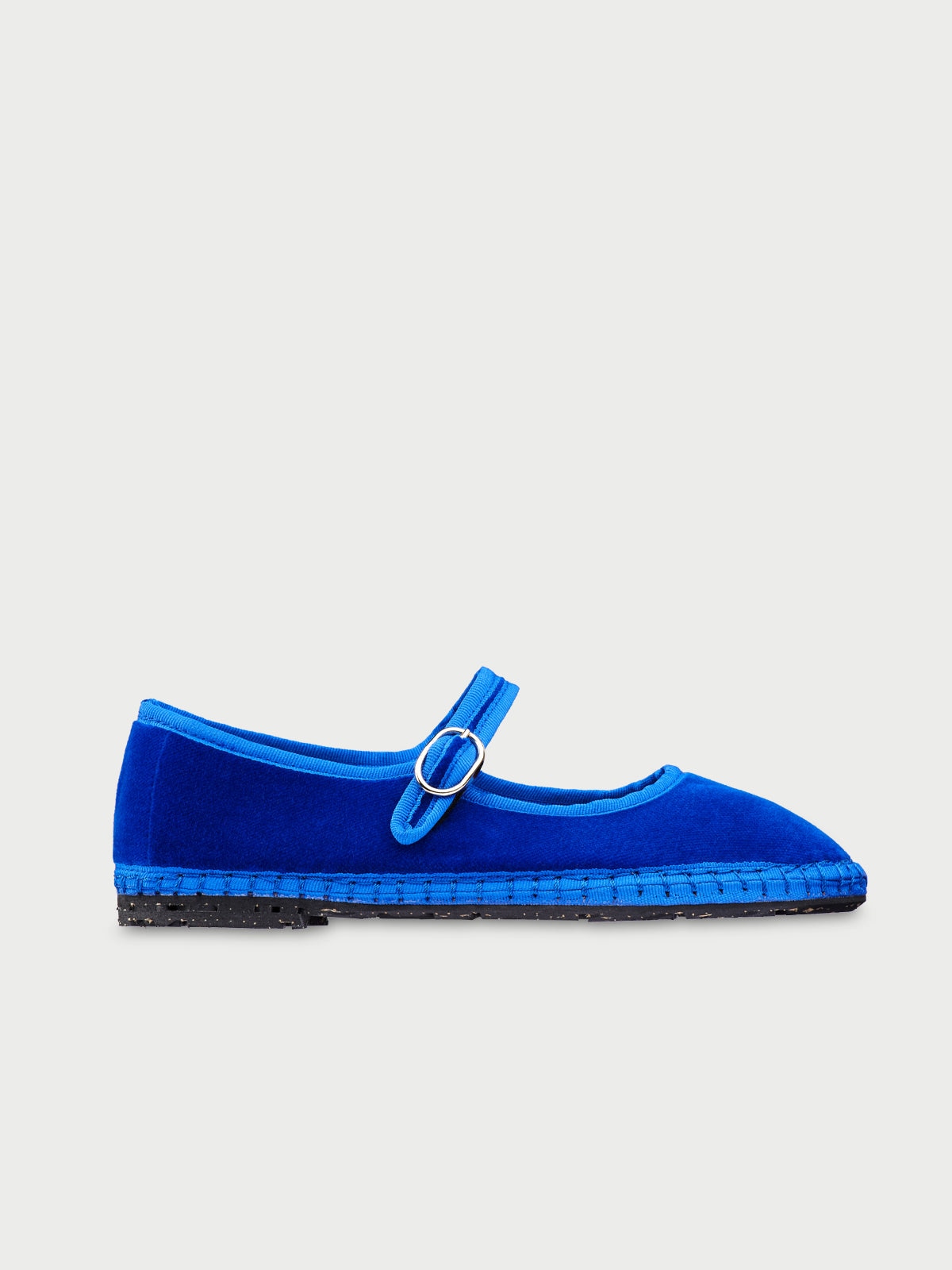 Merceditas de mujer en terciopelo - Flabelus - Azul Azul-1