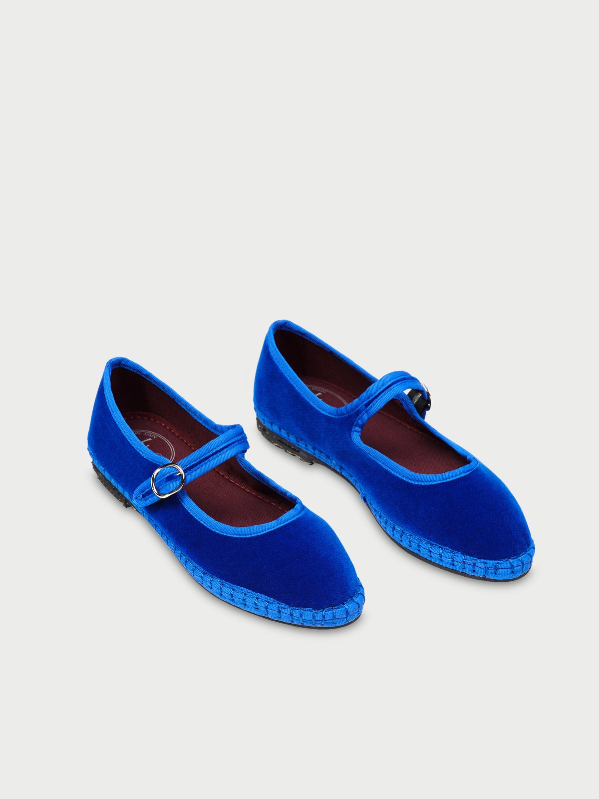 Merceditas de mujer en terciopelo - Flabelus - Azul Azul-3