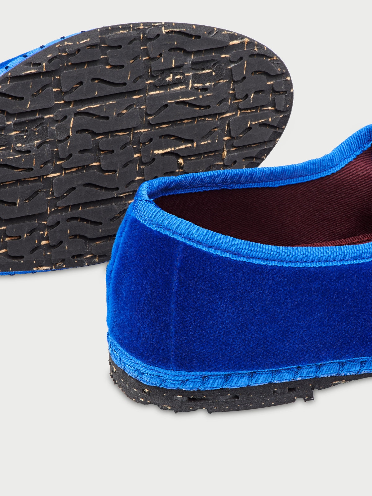 Merceditas de mujer en terciopelo - Flabelus - Azul Azul-2