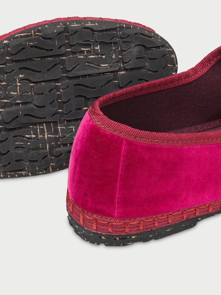 Merceditas de mujer en terciopelo - Flabelus - Fucsia Fucsia-3