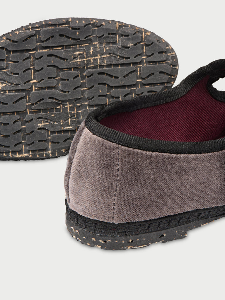 Merceditas de mujer en terciopelo - Flabelus - Gris Gris-3