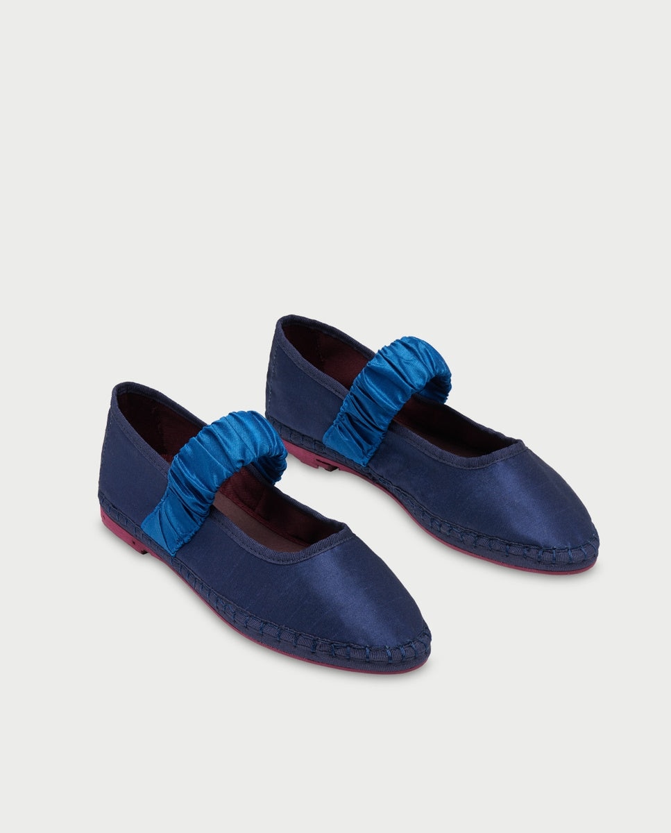Merceditas Mafalda de mujer en terciopelo - Flabelus - Azul Azul-2