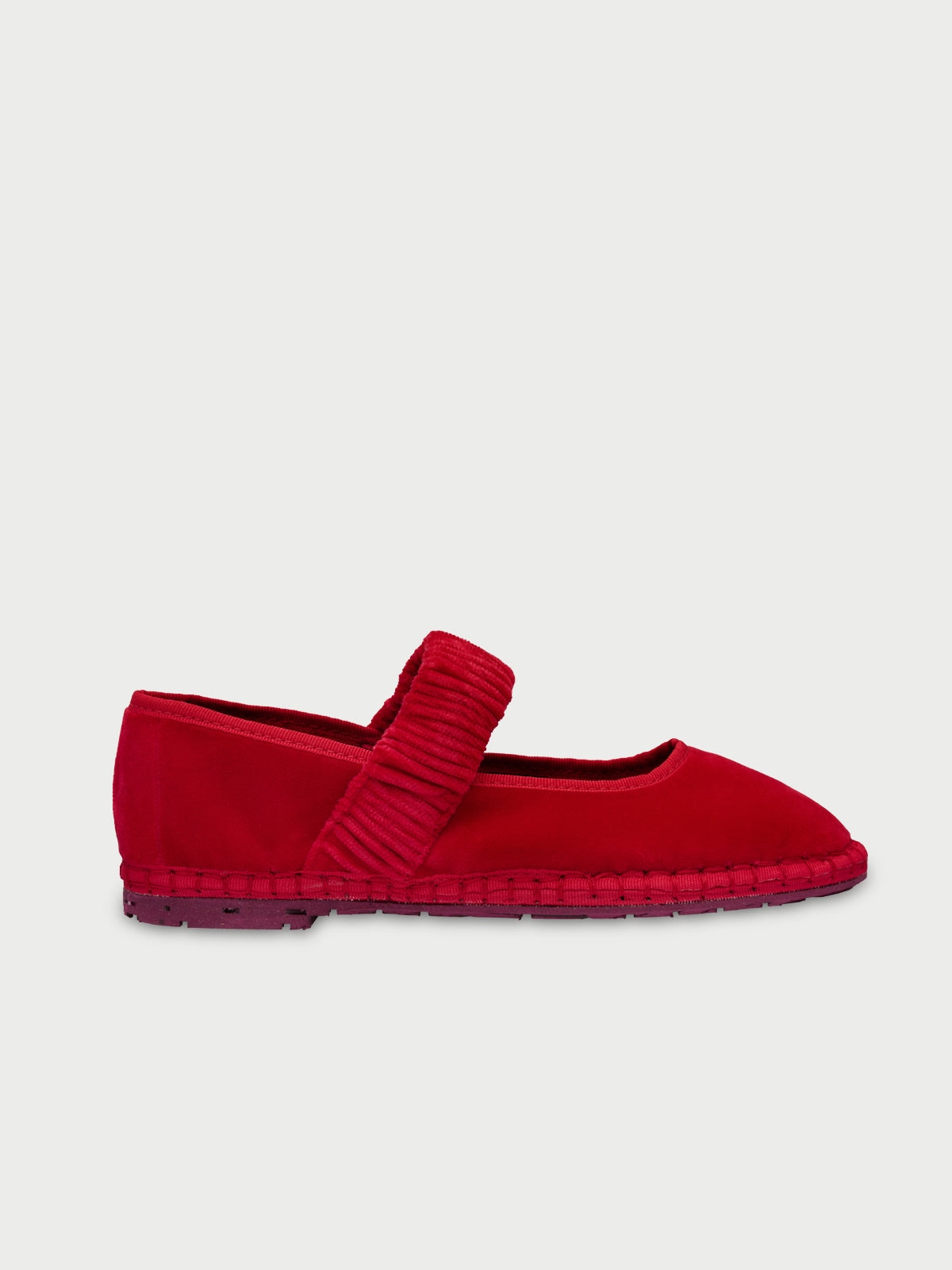 Merceditas Mafalda de mujer en terciopelo - Flabelus - Rojo Rojo-1