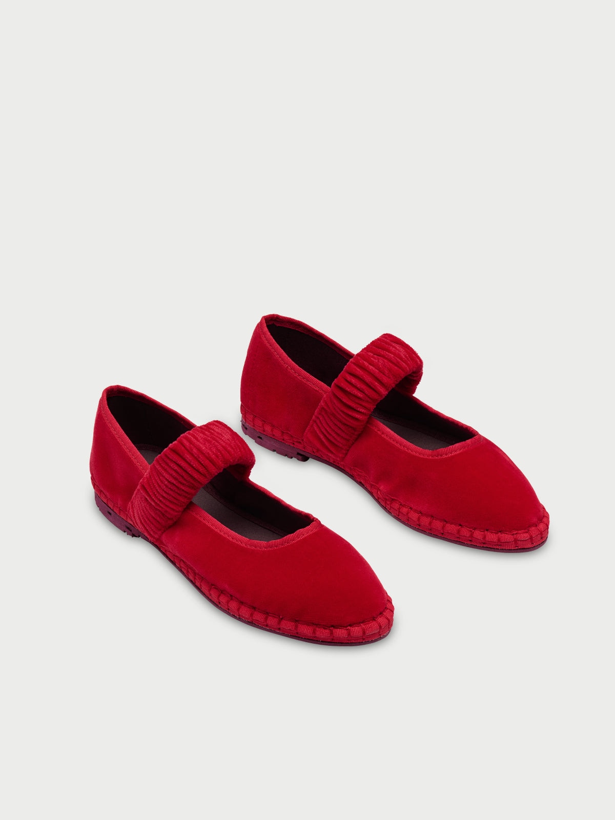 Merceditas Mafalda de mujer en terciopelo - Flabelus - Rojo Rojo-3