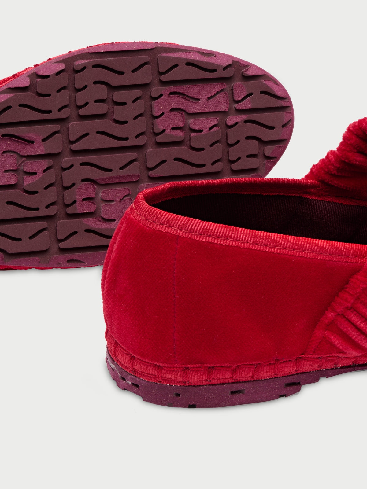 Merceditas Mafalda de mujer en terciopelo - Flabelus - Rojo Rojo-2