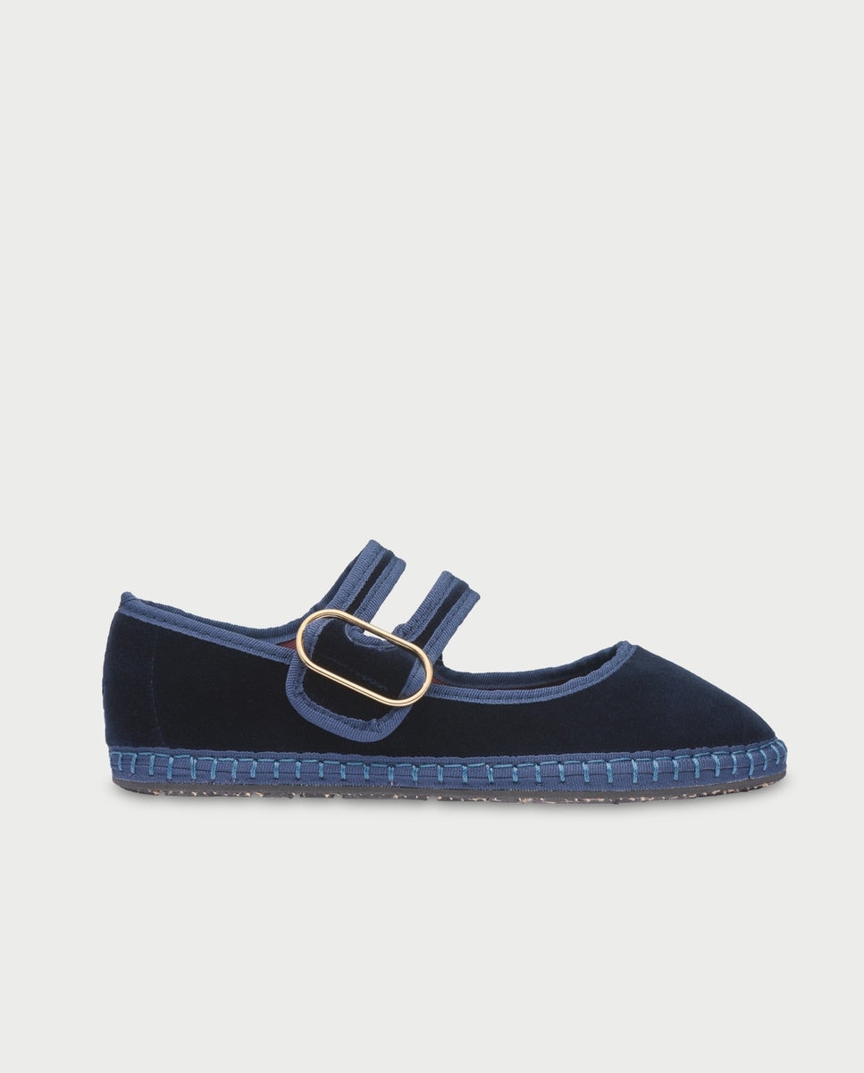 Merceditas de mujer terciopelo matilda - Flabelus - Azul marino Azul marino-1